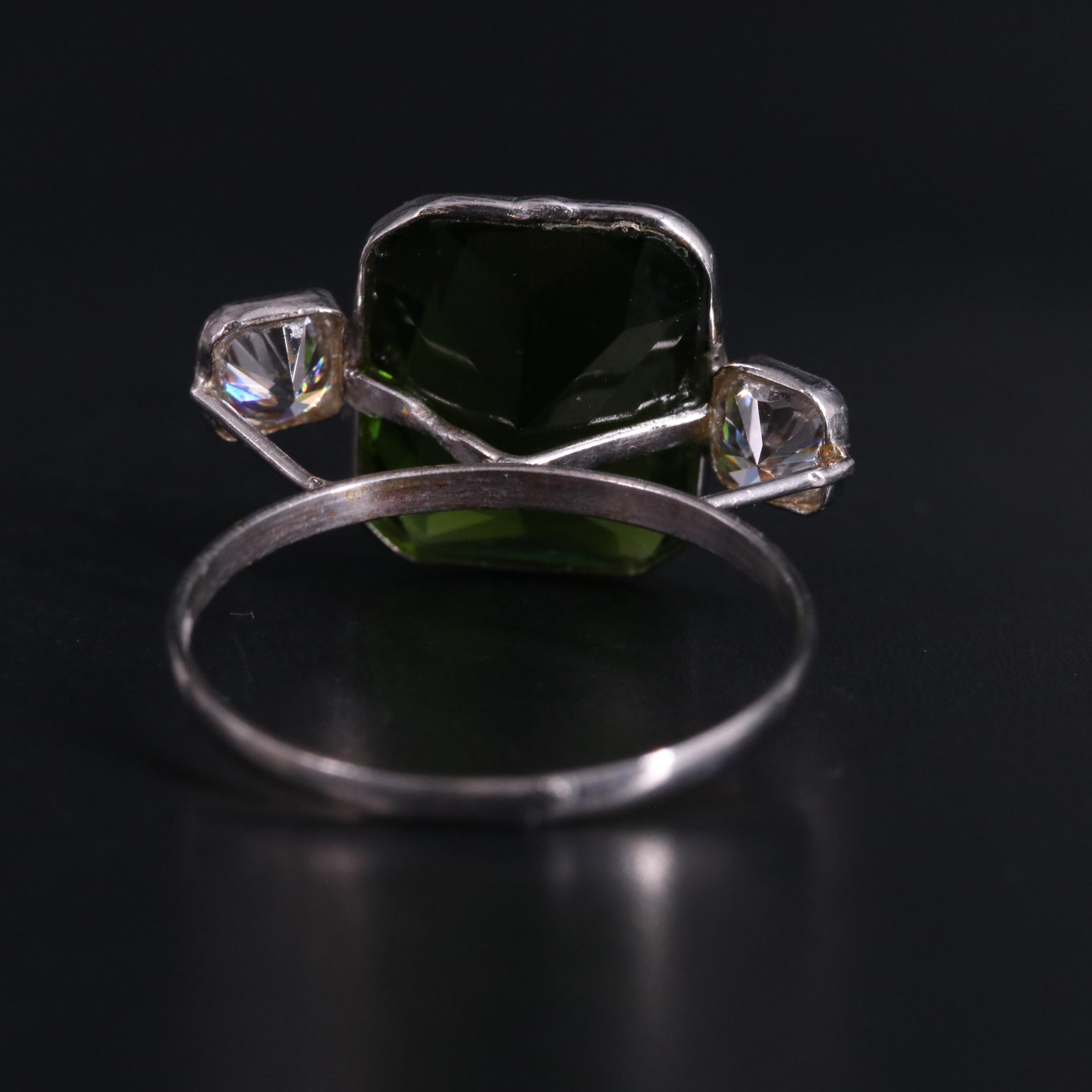 14K Peridot and Moissanite Ring