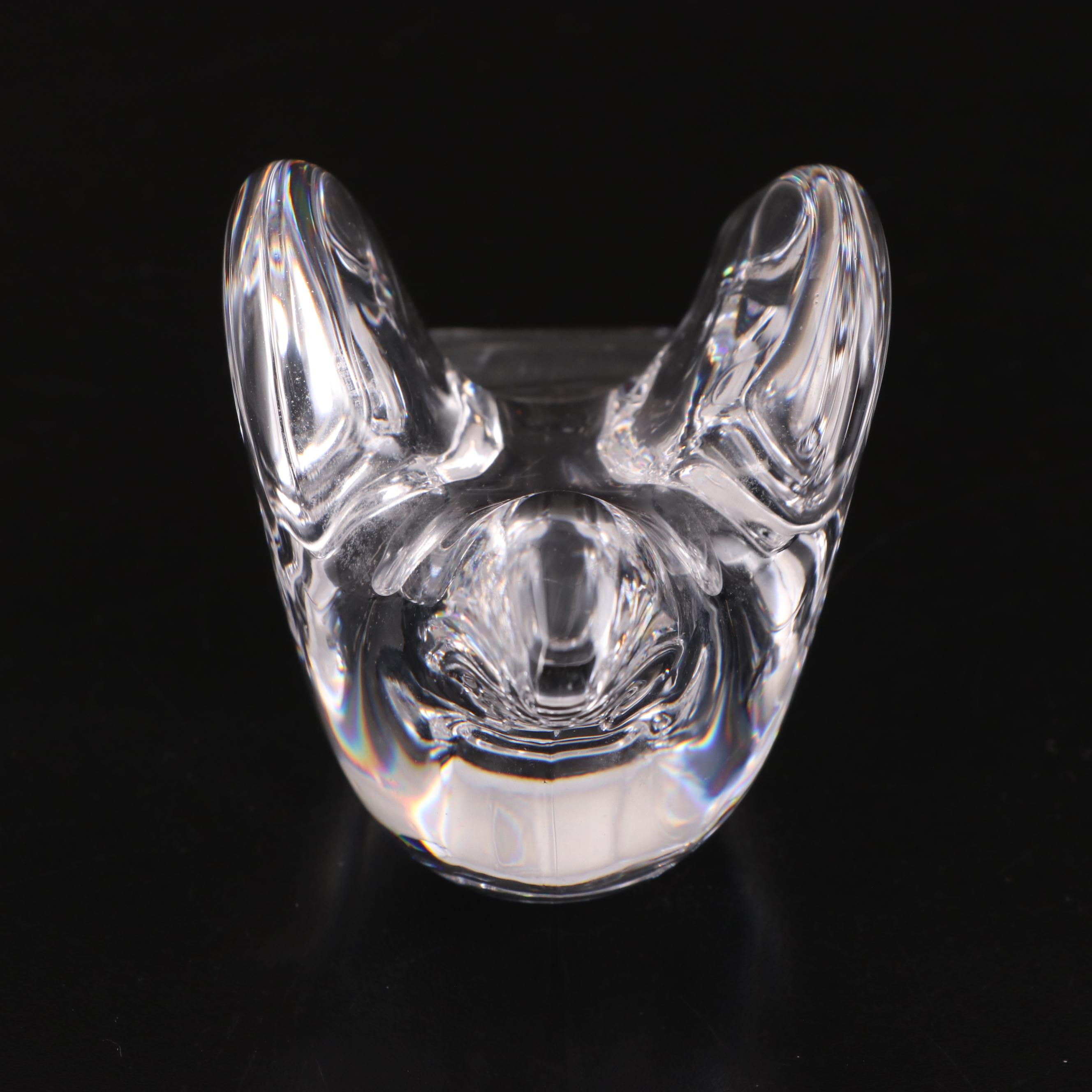 Baccarat Crystal Giraffe with Orrefors Glass Bird and Rabbit Figurines