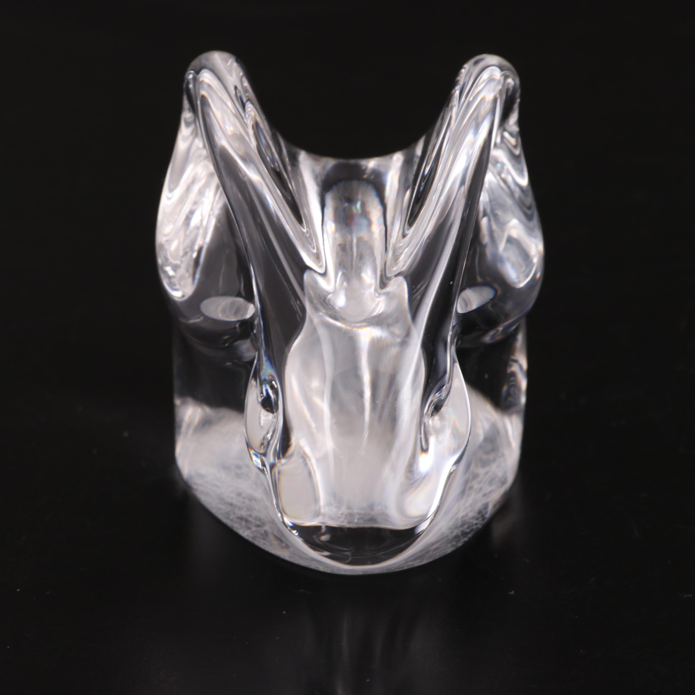 Baccarat Crystal Giraffe with Orrefors Glass Bird and Rabbit Figurines