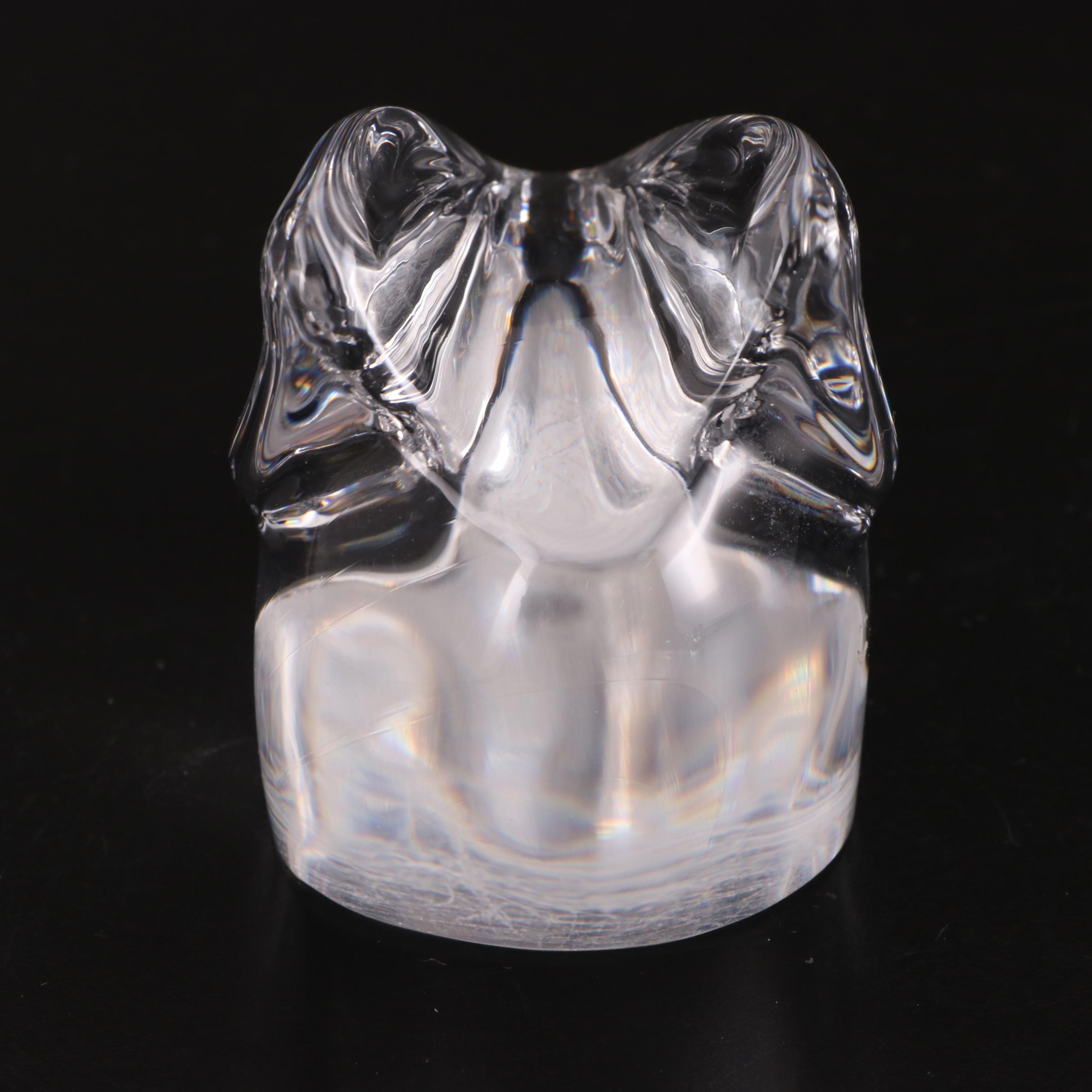 Baccarat Crystal Giraffe with Orrefors Glass Bird and Rabbit Figurines