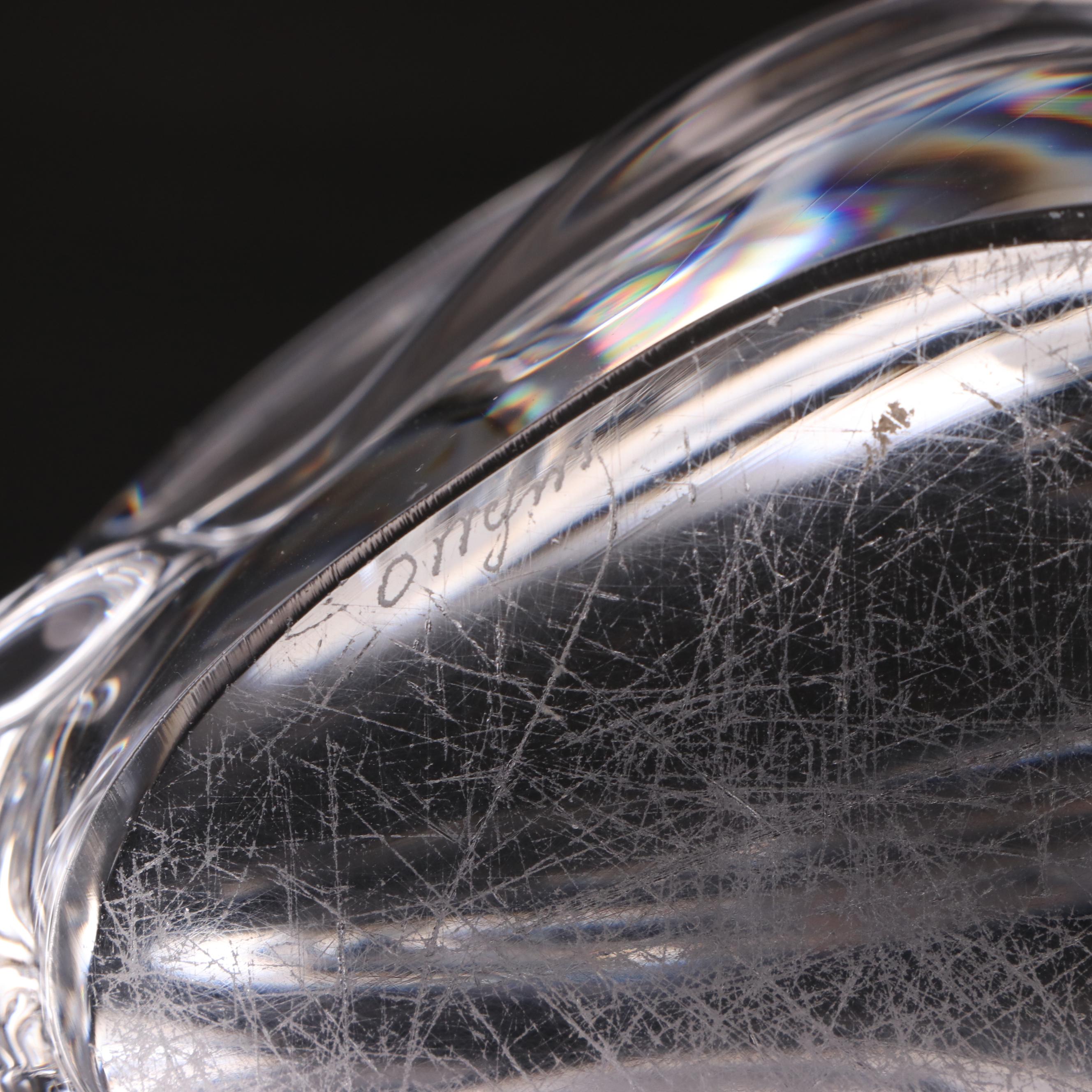 Baccarat Crystal Giraffe with Orrefors Glass Bird and Rabbit Figurines