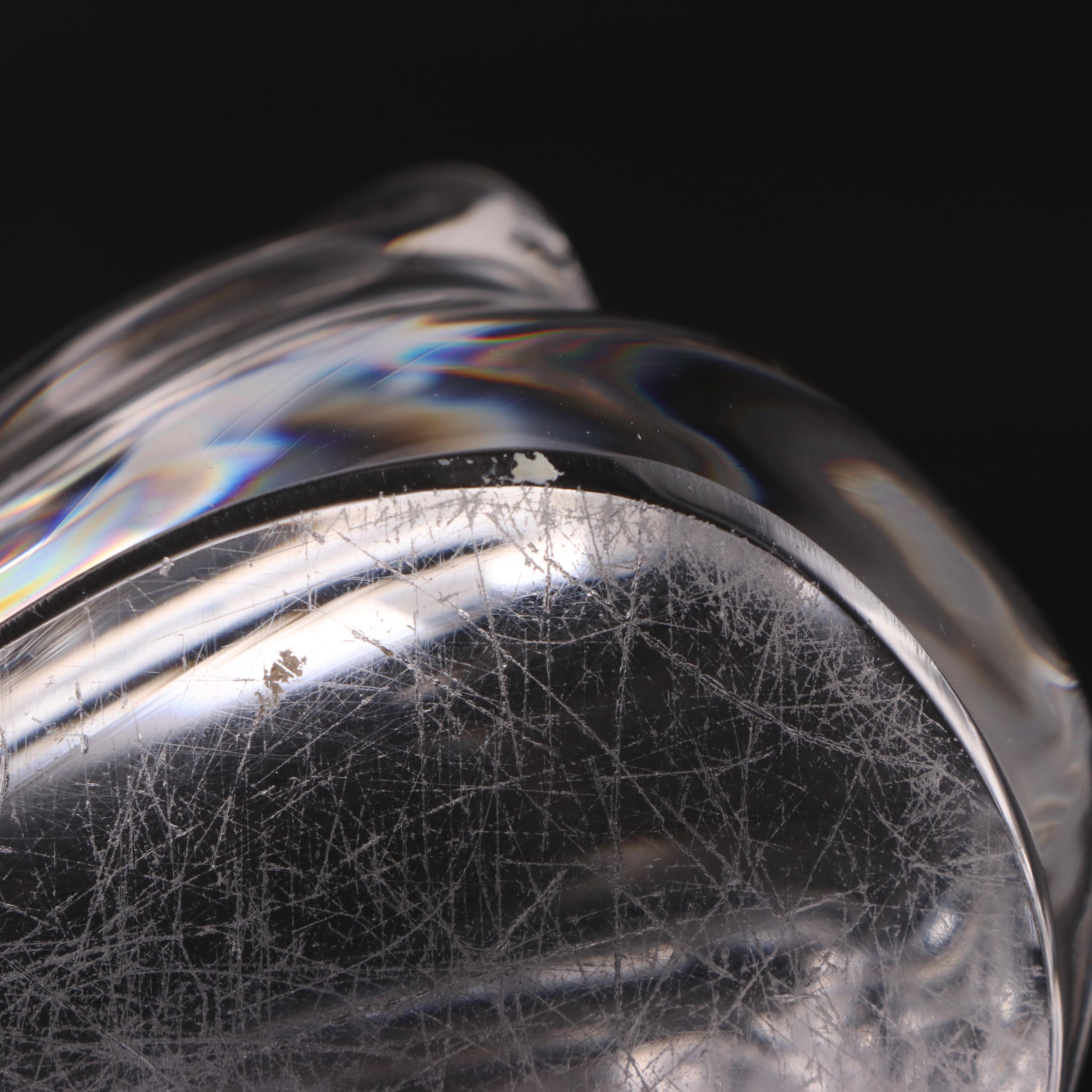 Baccarat Crystal Giraffe with Orrefors Glass Bird and Rabbit Figurines