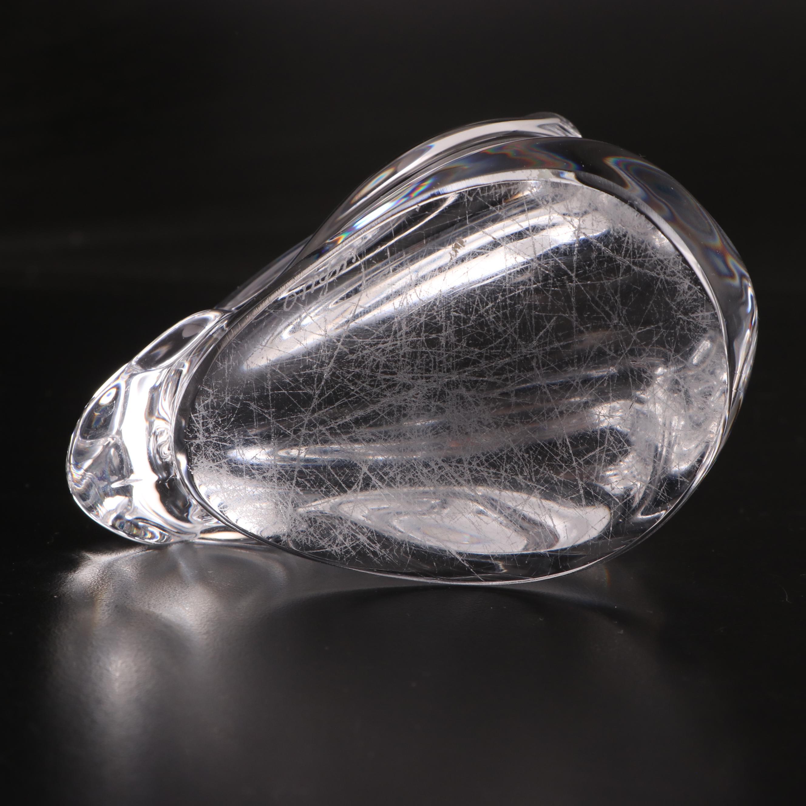 Baccarat Crystal Giraffe with Orrefors Glass Bird and Rabbit Figurines