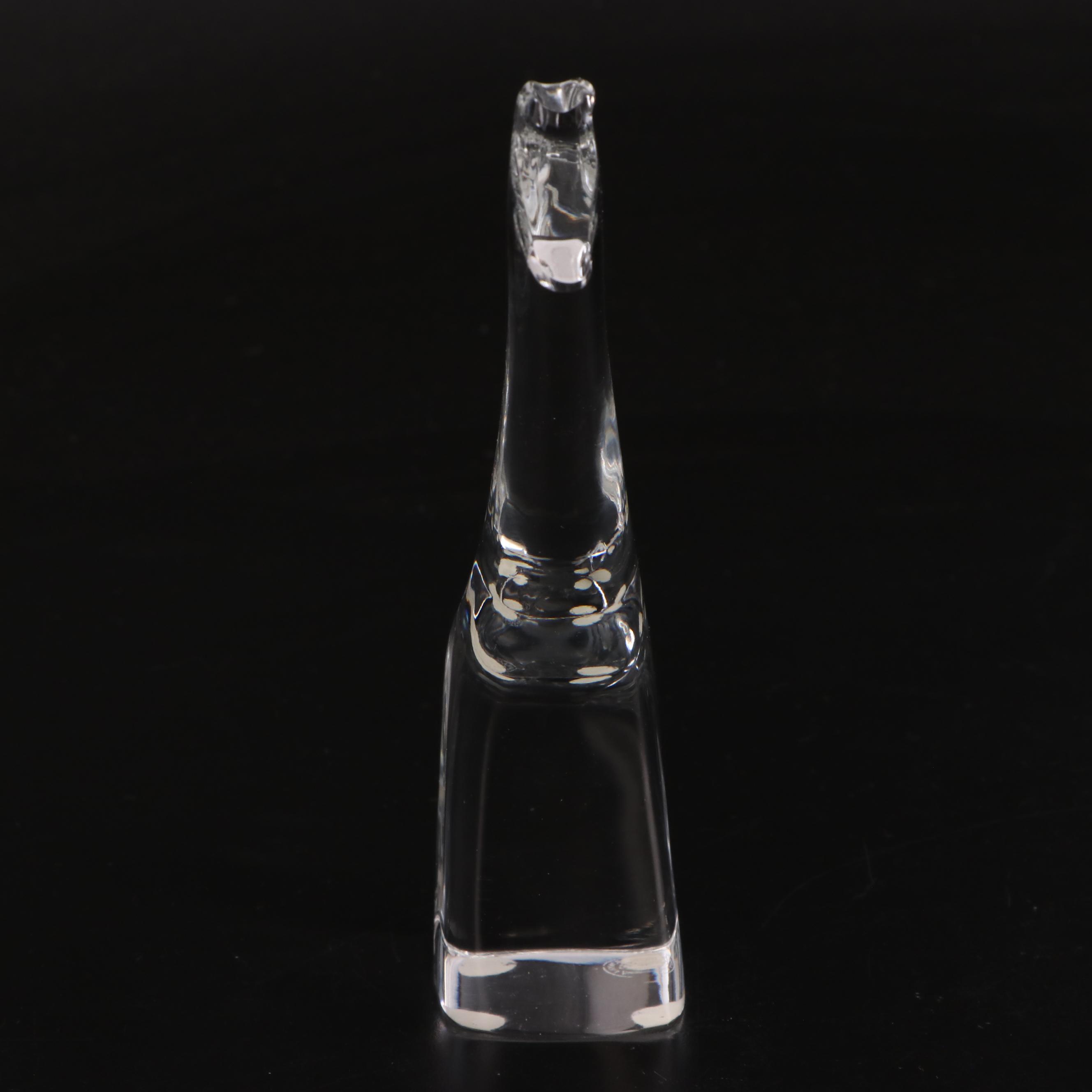 Baccarat Crystal Giraffe with Orrefors Glass Bird and Rabbit Figurines