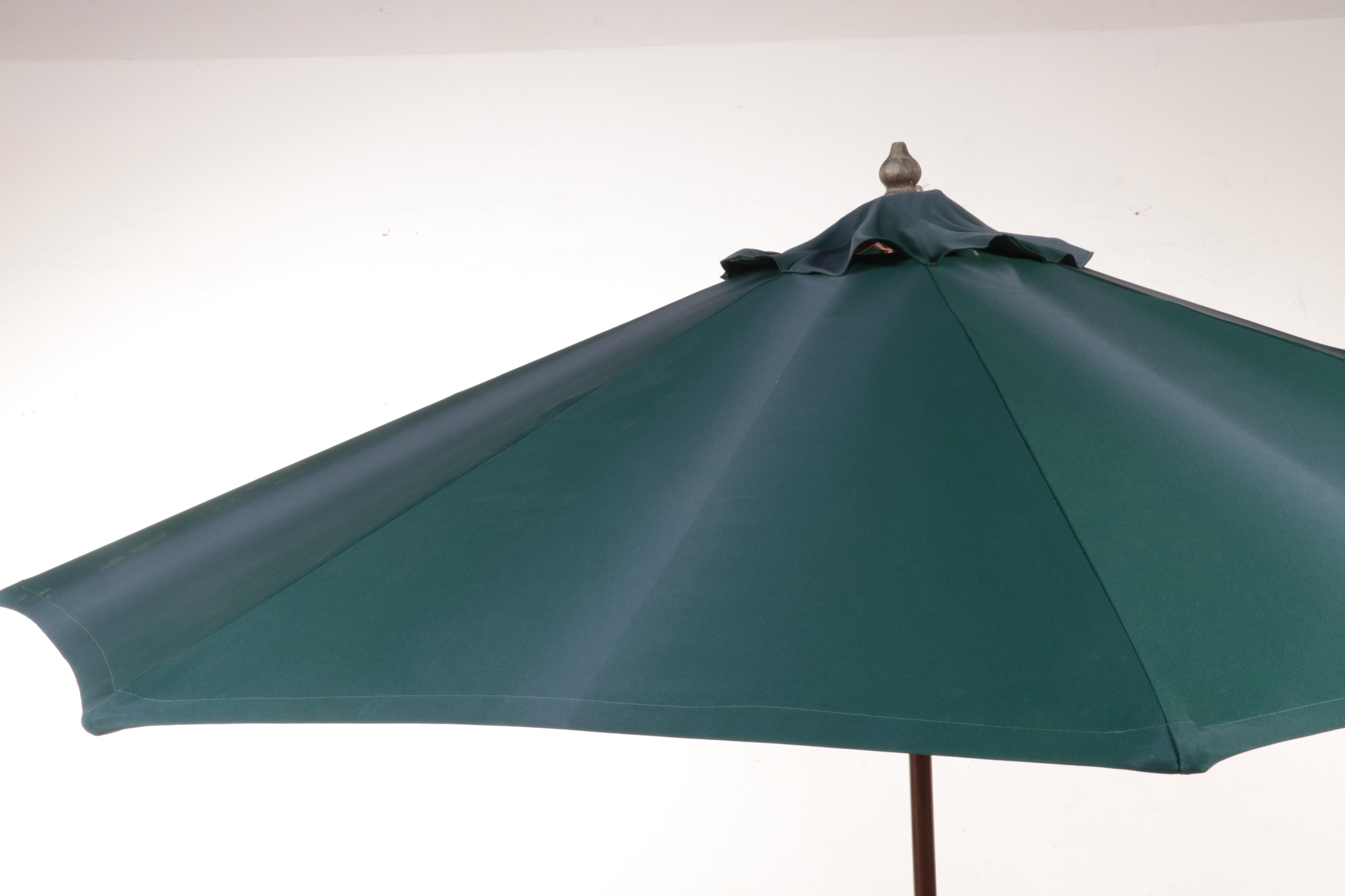 Painted Cast Aluminum Patio Dining Set with Umbrella