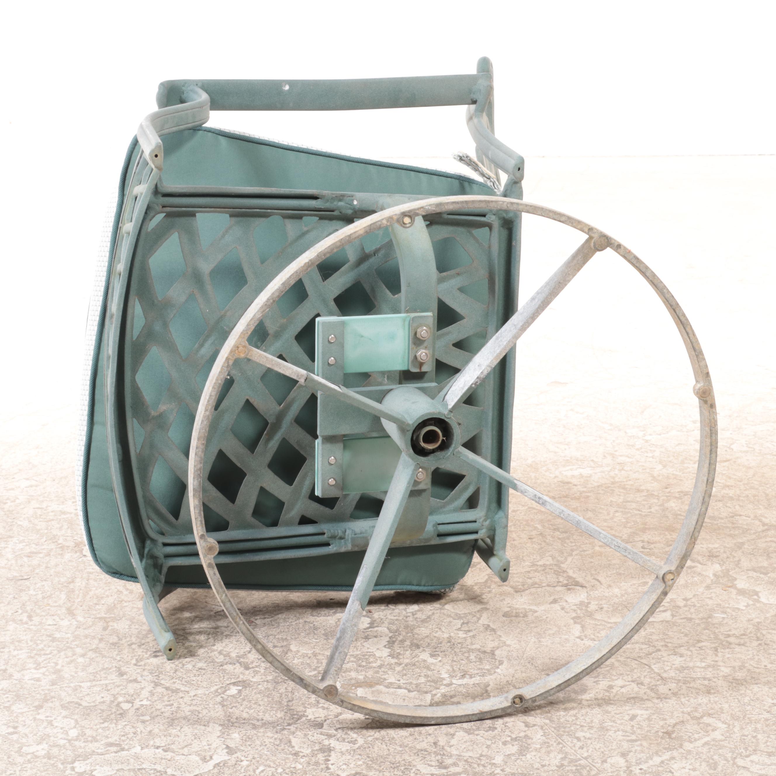 Painted Cast Aluminum Patio Dining Set with Umbrella