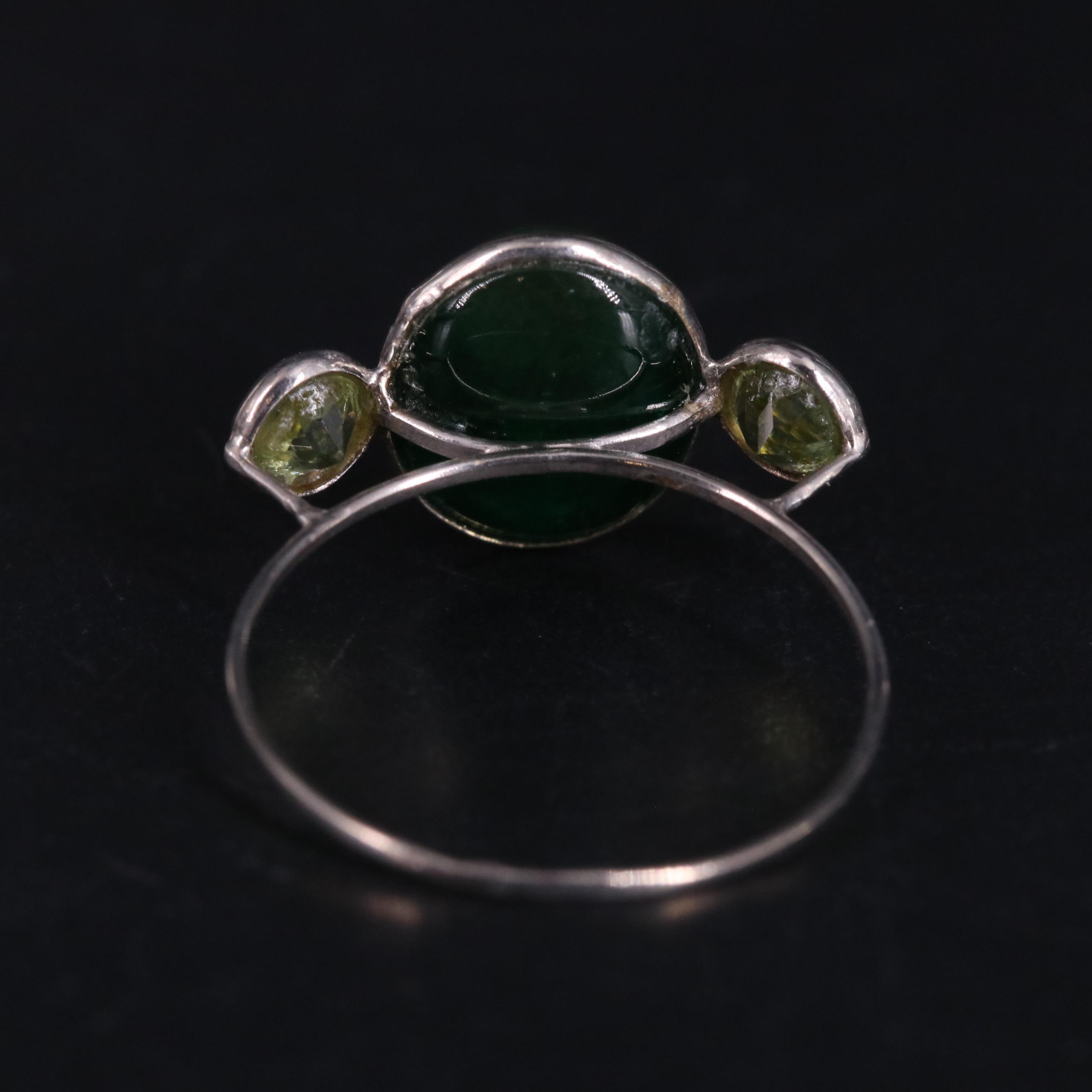 14K Emerald and Peridot Ring