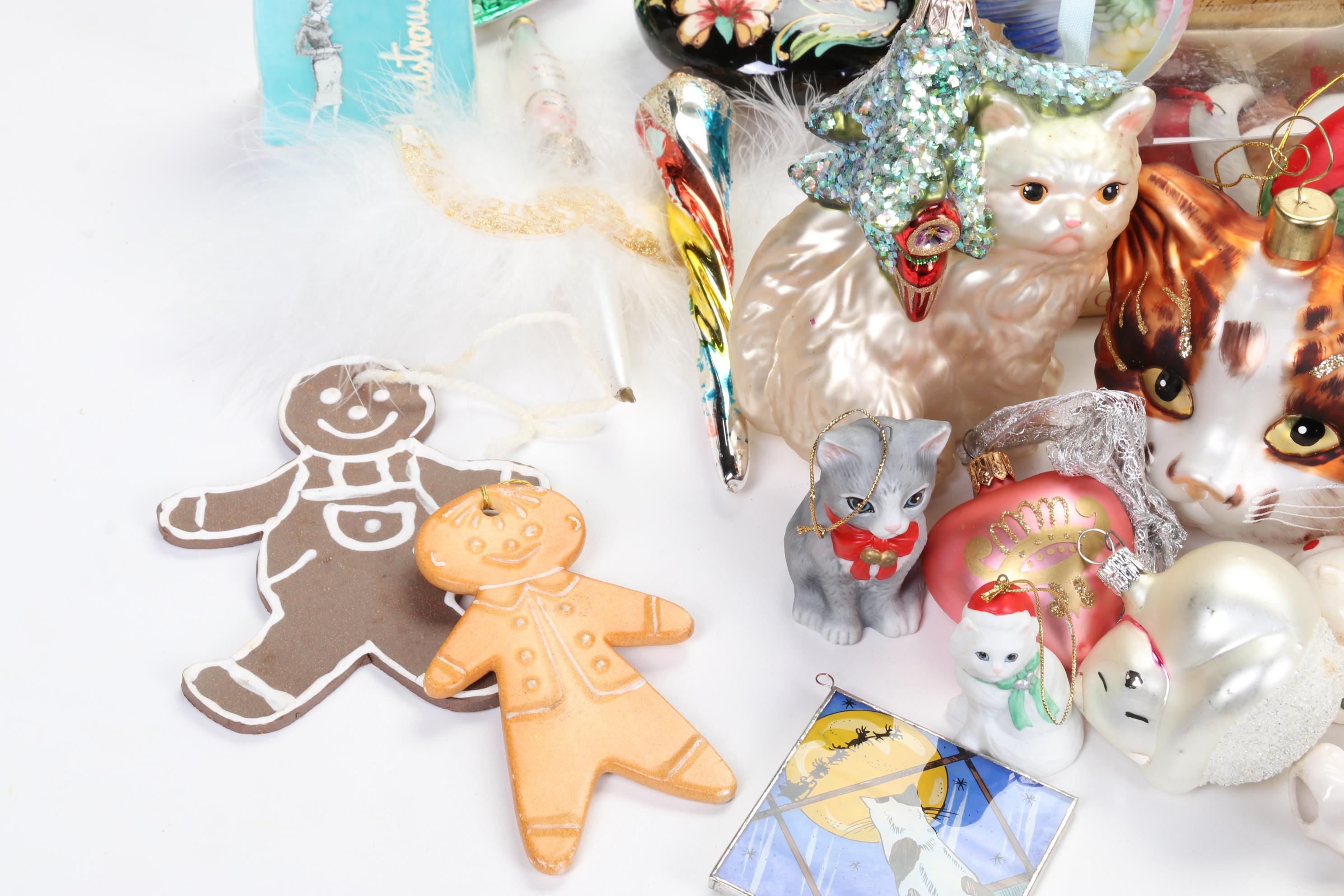Christmas Cat Ornaments Featuring Hallmark, Avon, Lenox, Carlton Cards, and More