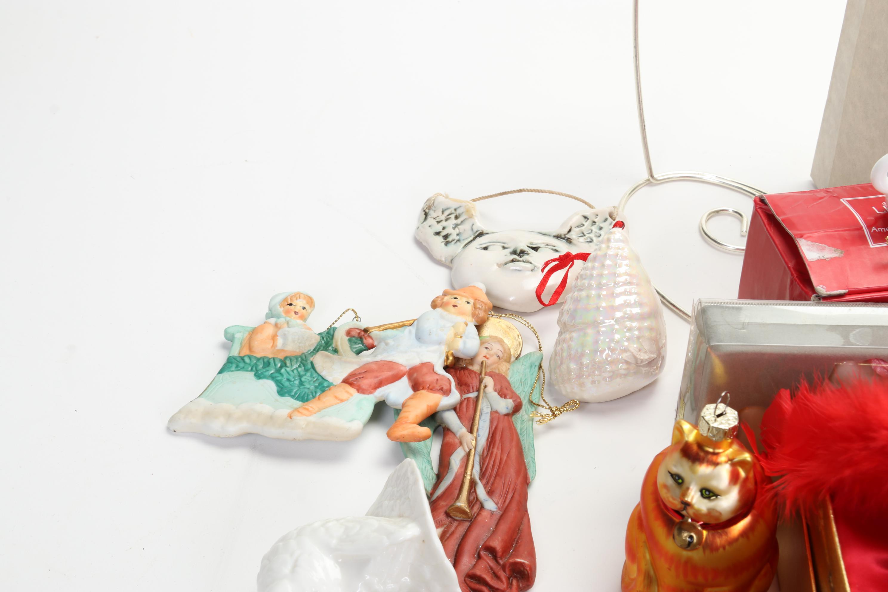 Christmas Cat Ornaments Featuring Hallmark, Avon, Lenox, Carlton Cards, and More