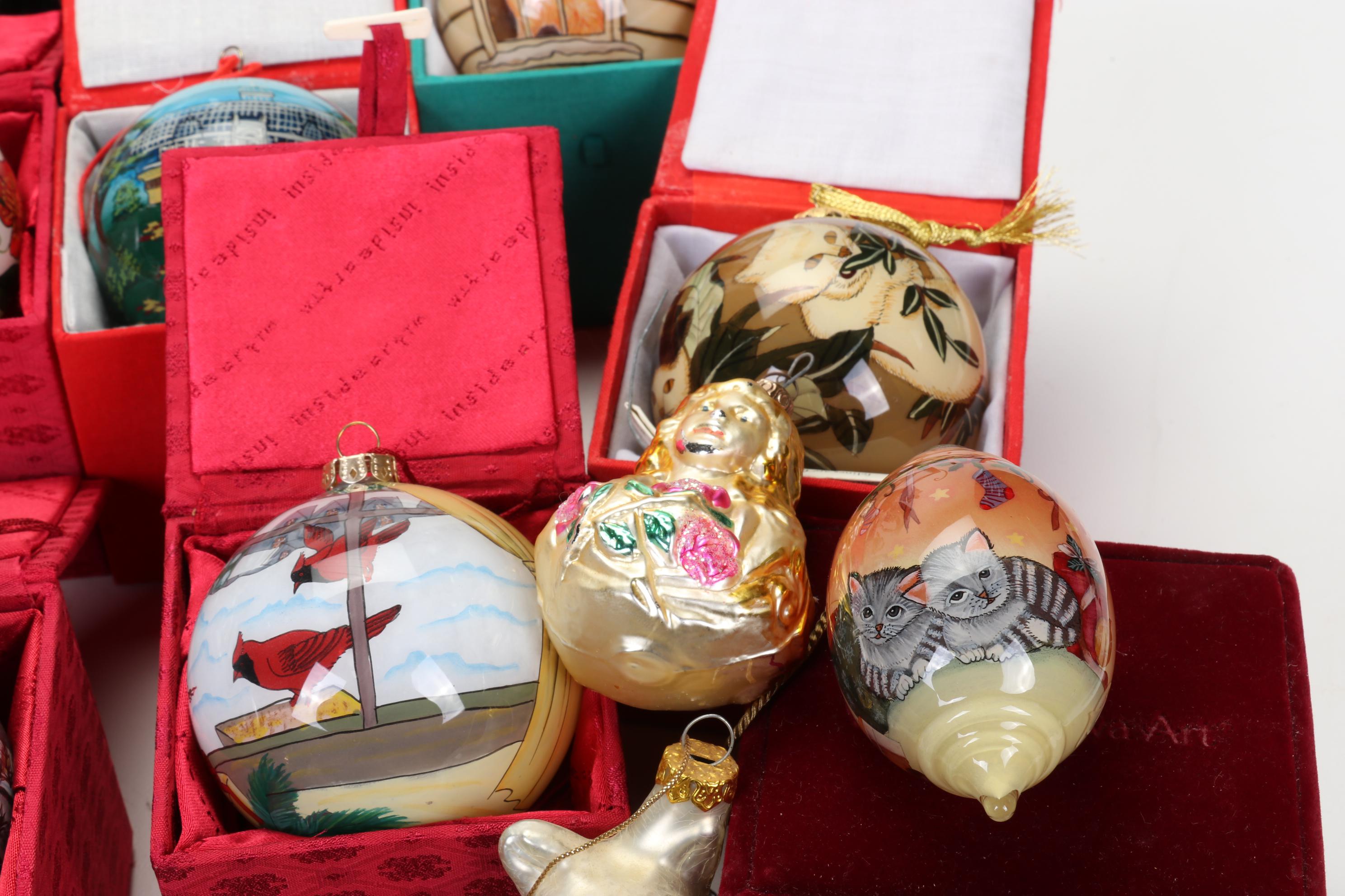 Christmas Cat Ornaments Featuring Hallmark, Avon, Lenox, Carlton Cards, and More