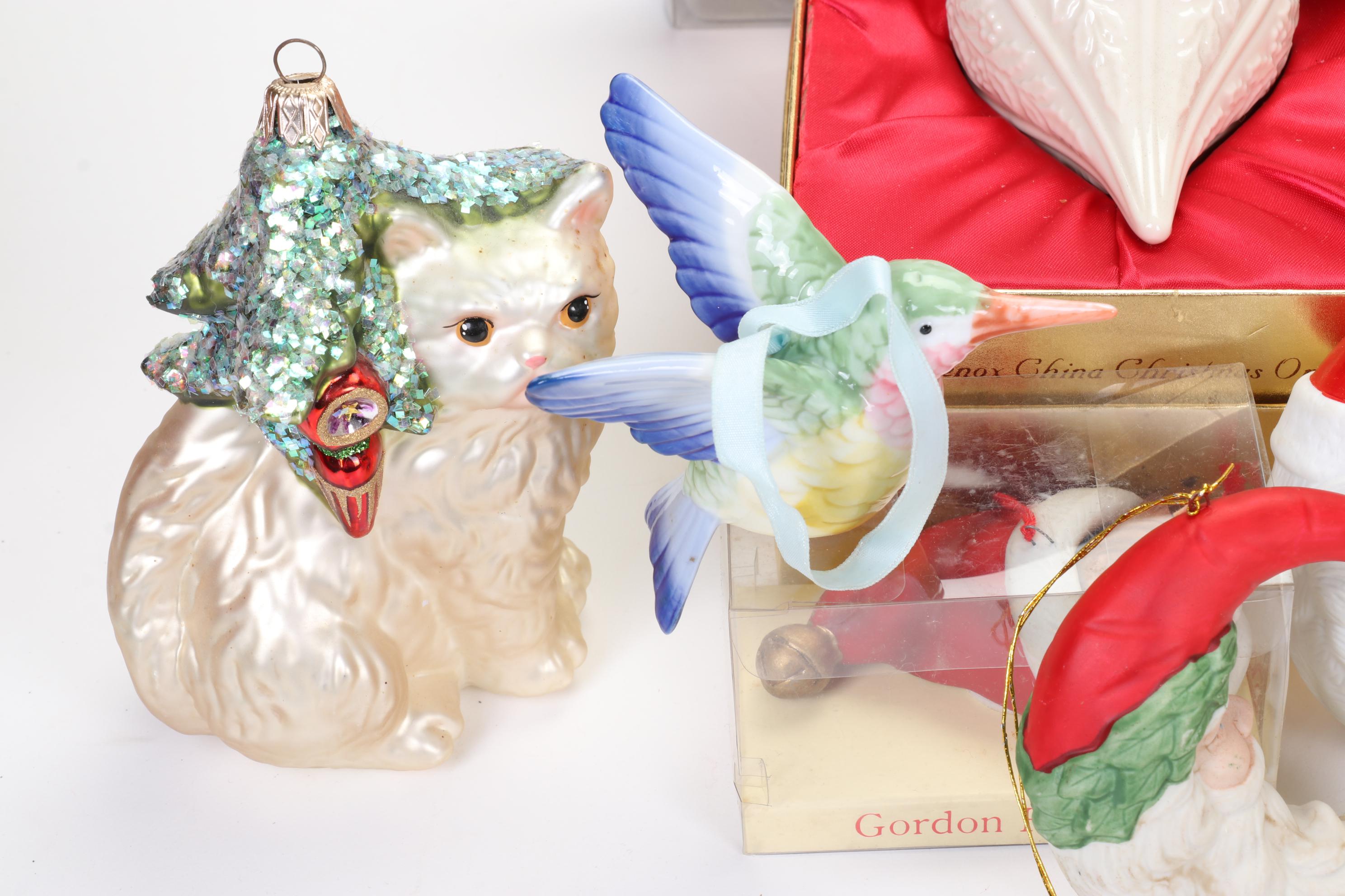 Christmas Cat Ornaments Featuring Hallmark, Avon, Lenox, Carlton Cards, and More