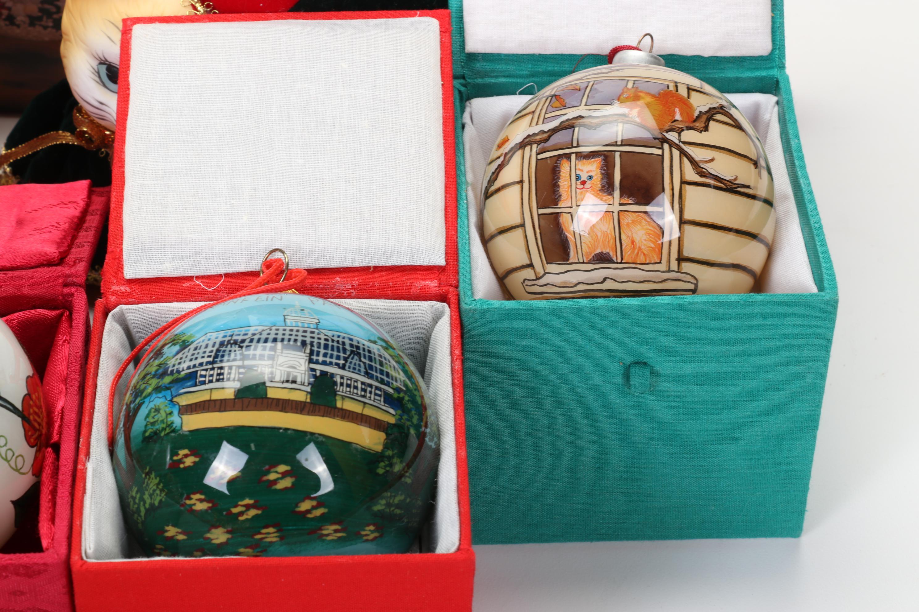 Christmas Cat Ornaments Featuring Hallmark, Avon, Lenox, Carlton Cards, and More