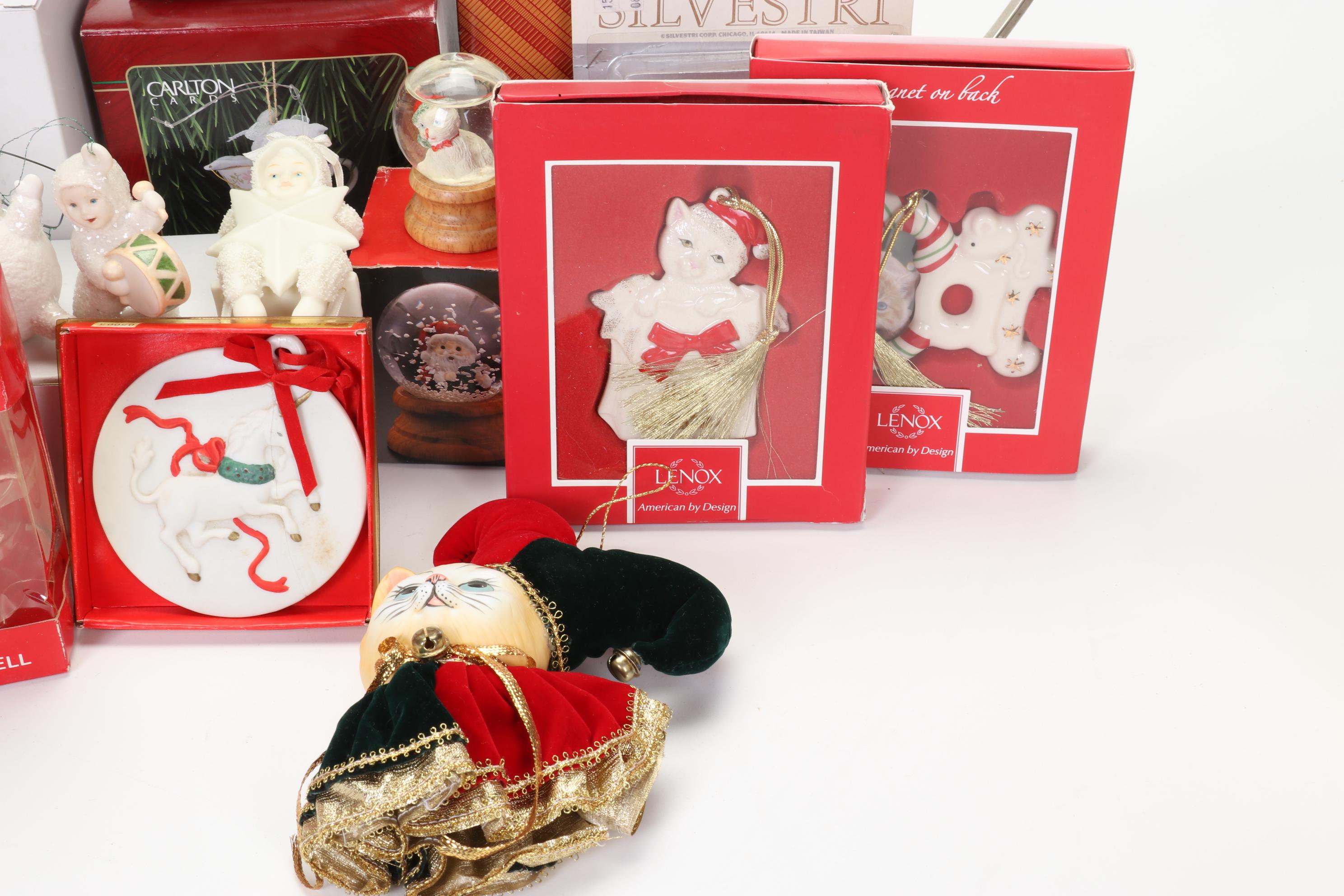 Christmas Cat Ornaments Featuring Hallmark, Avon, Lenox, Carlton Cards, and More