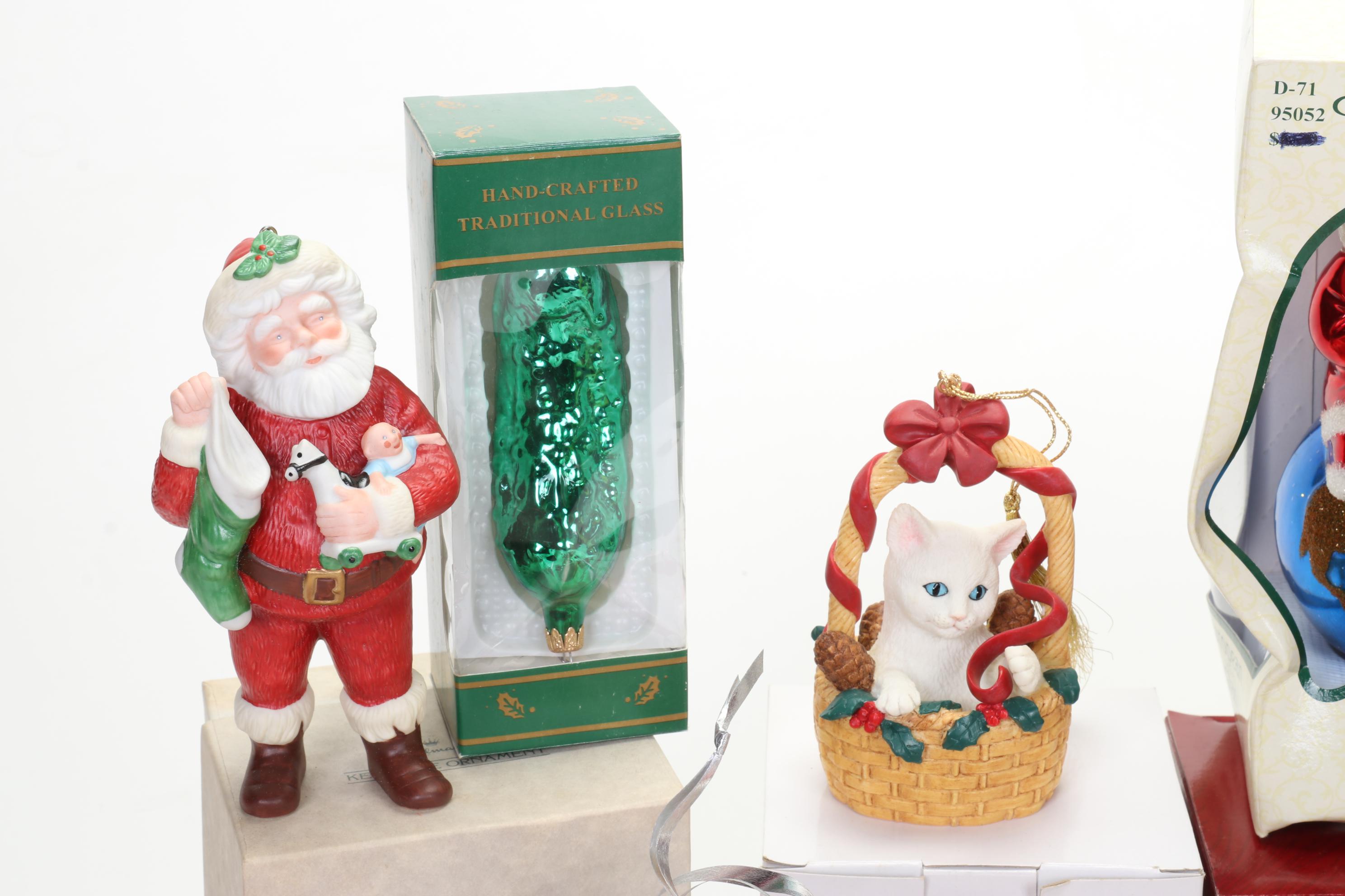 Christmas Cat Ornaments Featuring Hallmark, Avon, Lenox, Carlton Cards, and More