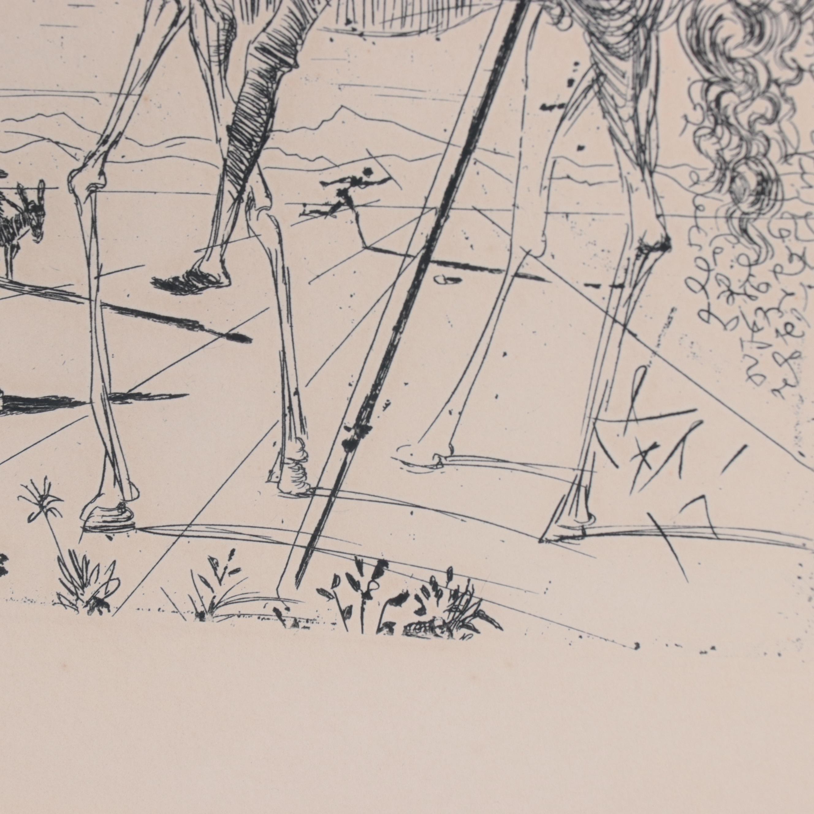 Salvador Dali Restrike Etching "Don Quixote"
