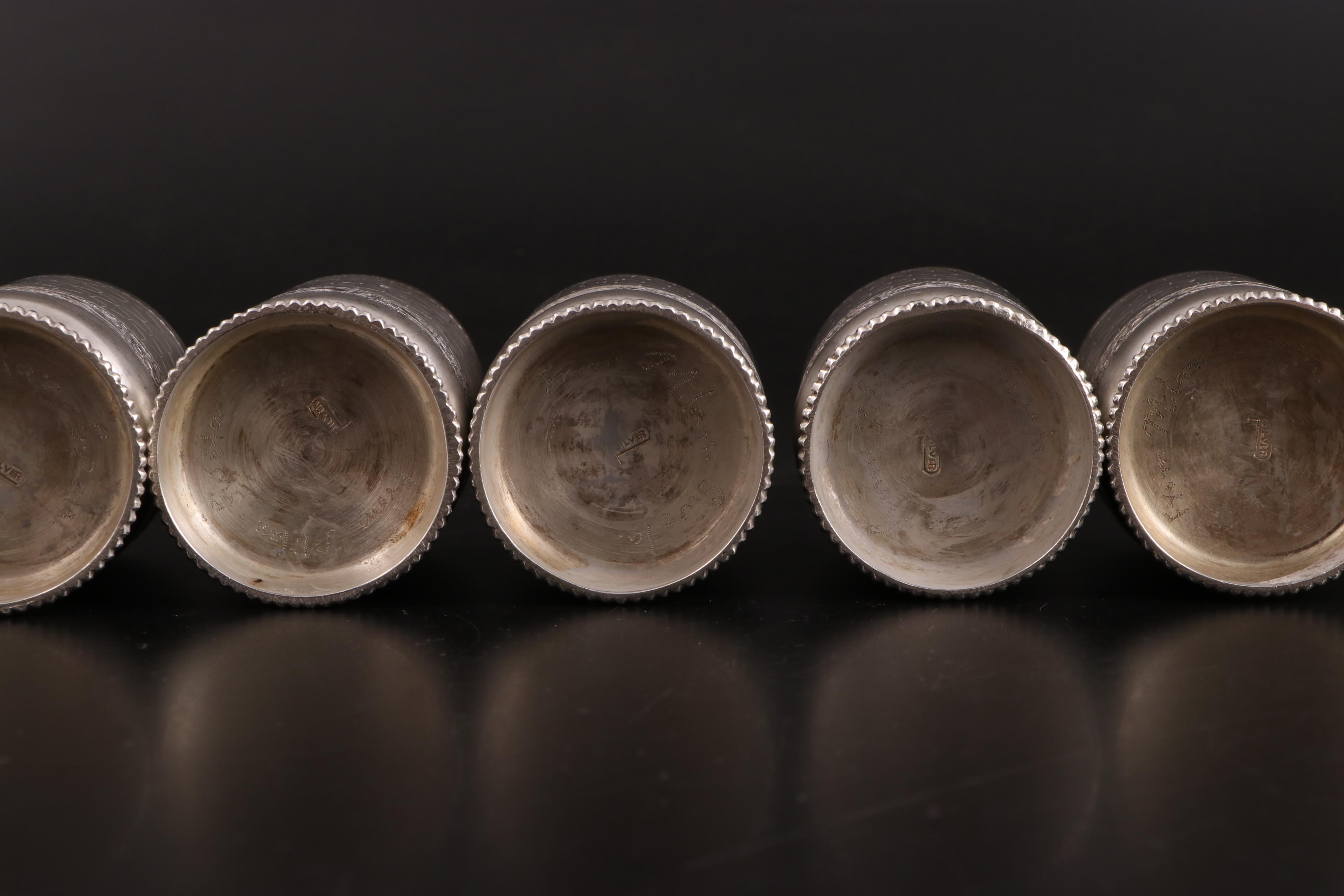 Indian 800 Silver Silver Serveware Collection with Sterling Silver Tray