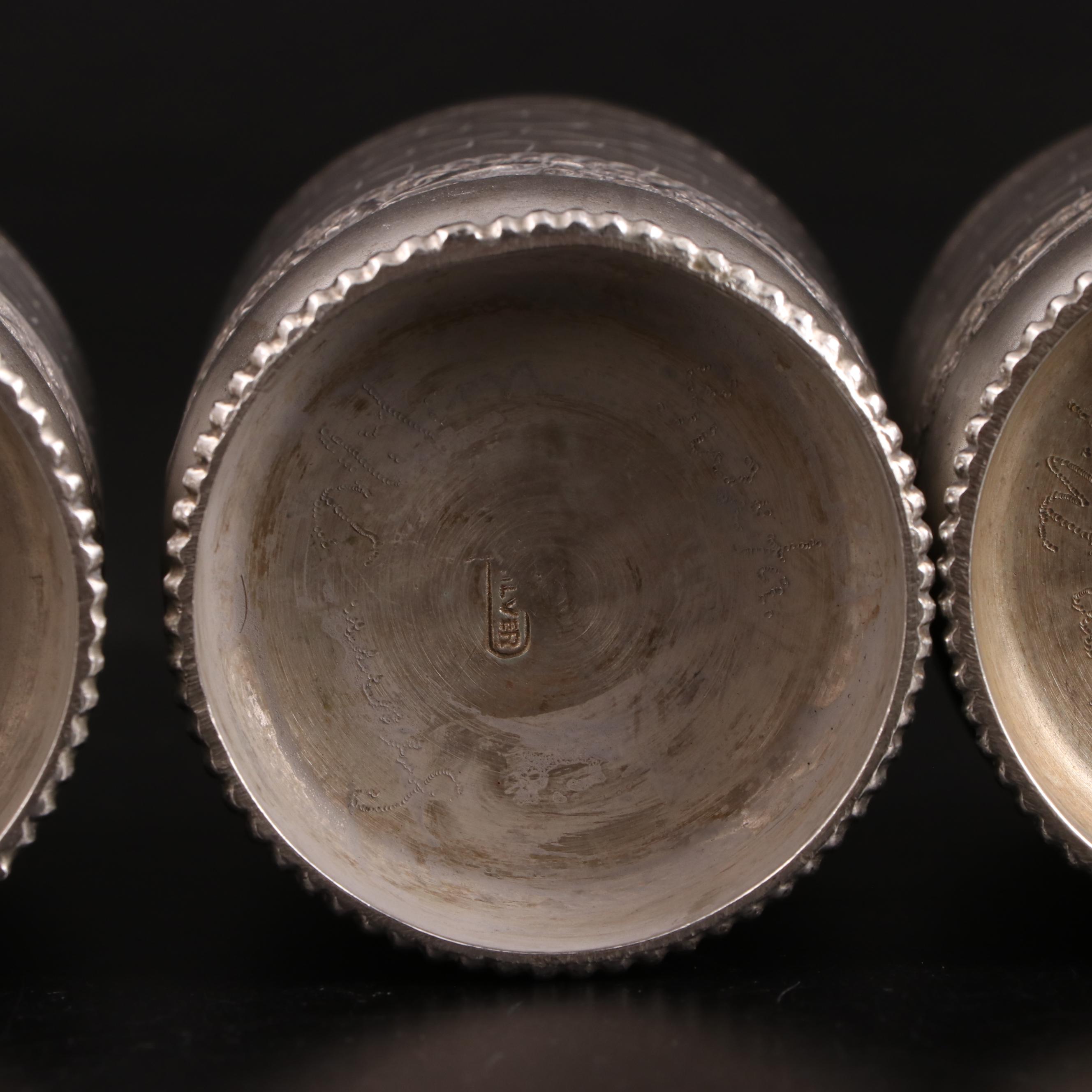 Indian 800 Silver Silver Serveware Collection with Sterling Silver Tray