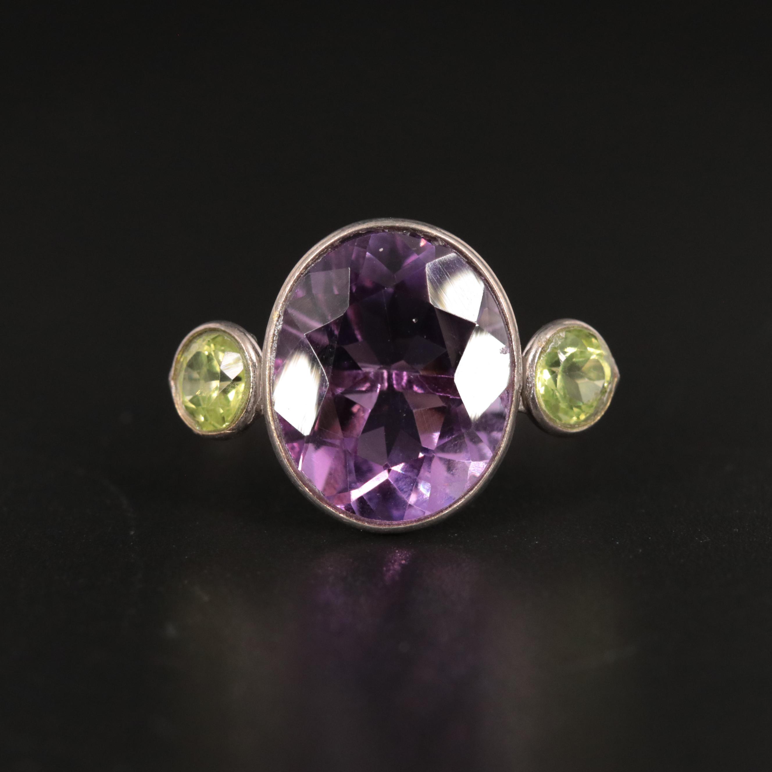 14K Amethyst and Peridot Ring