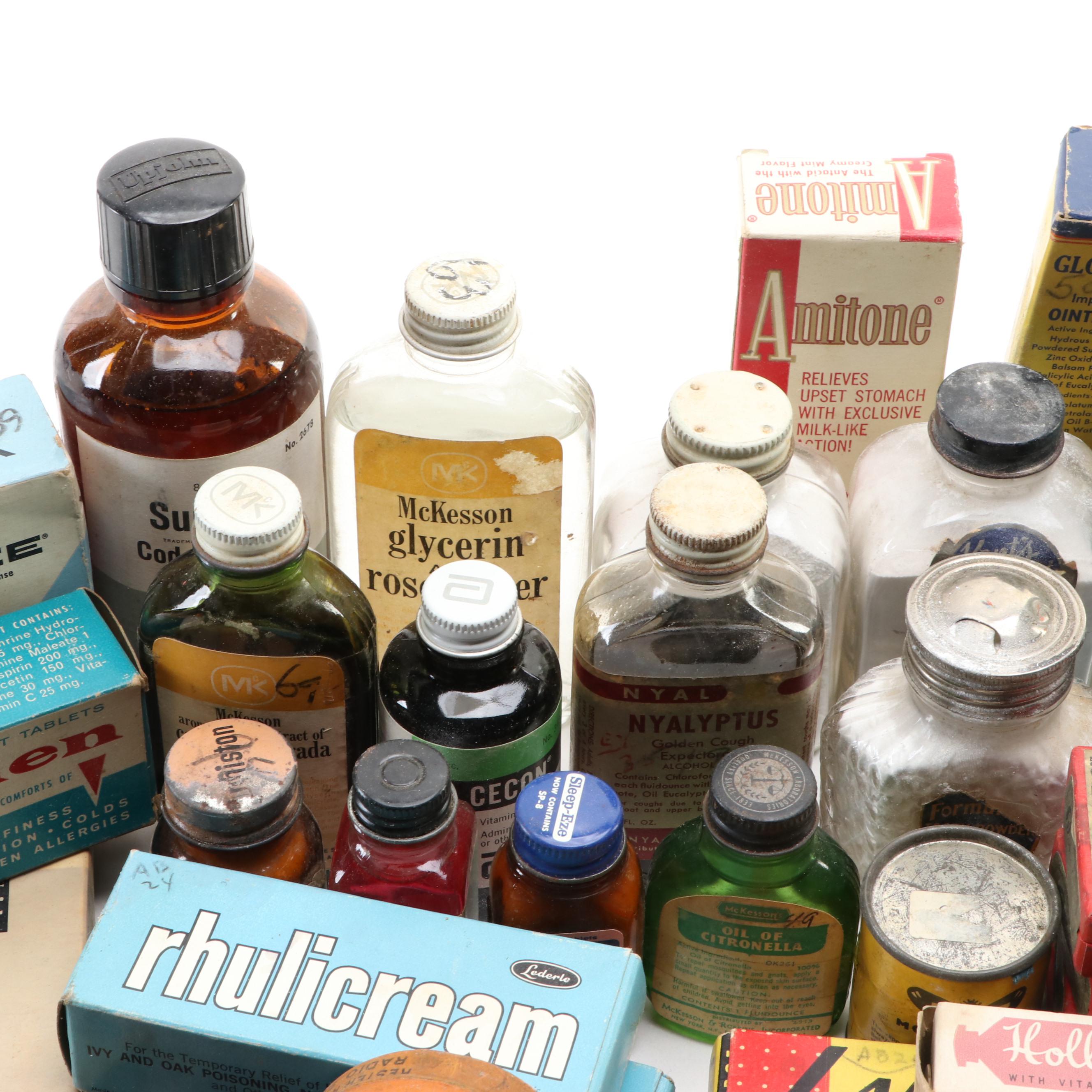 Burroughs Wellcome, Upjohn, McKesson with Other Medical Bottles and More