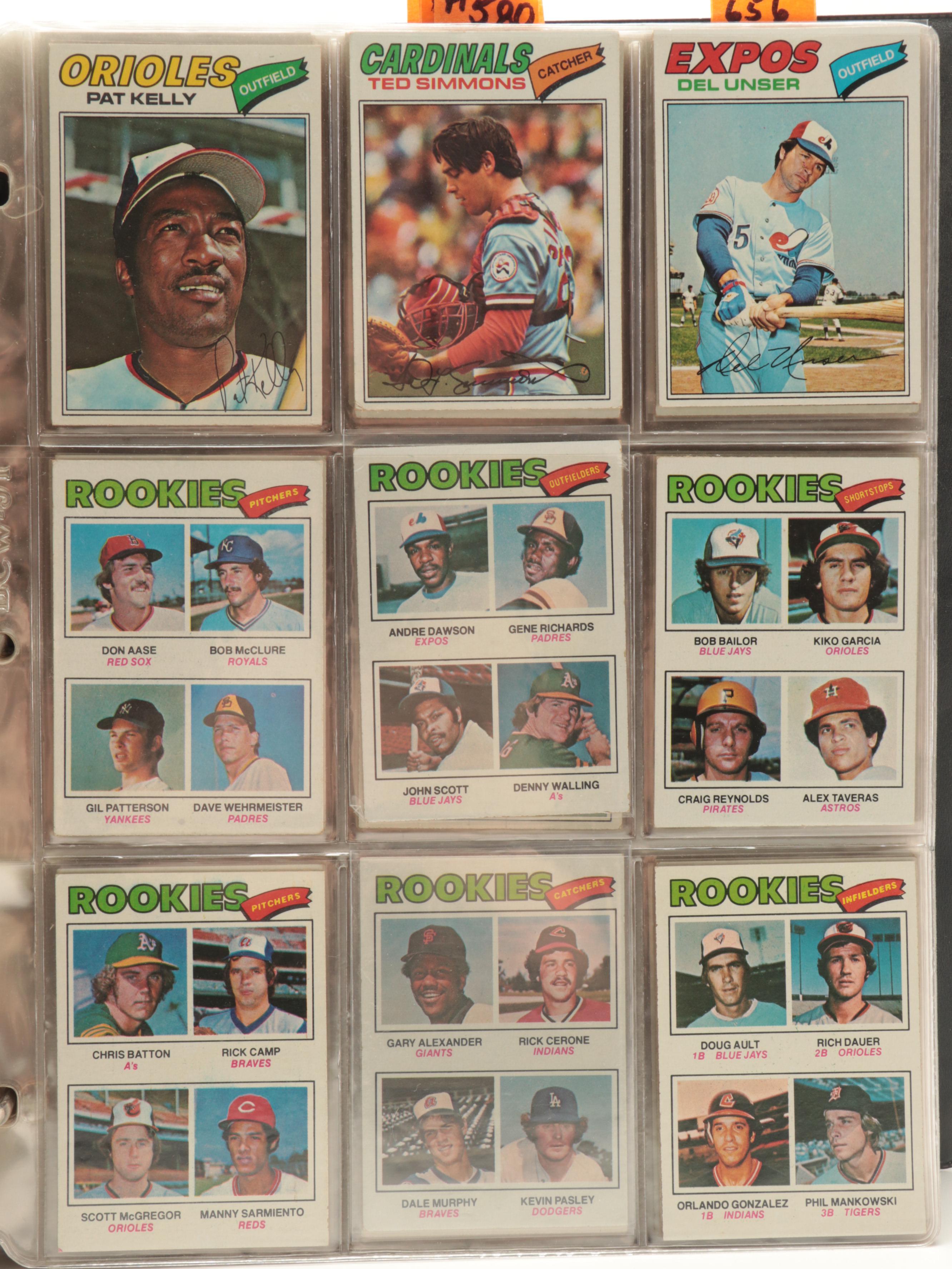 1977 Topps Baseball Cards Complete Set Including Andre Dawson and More Rookies