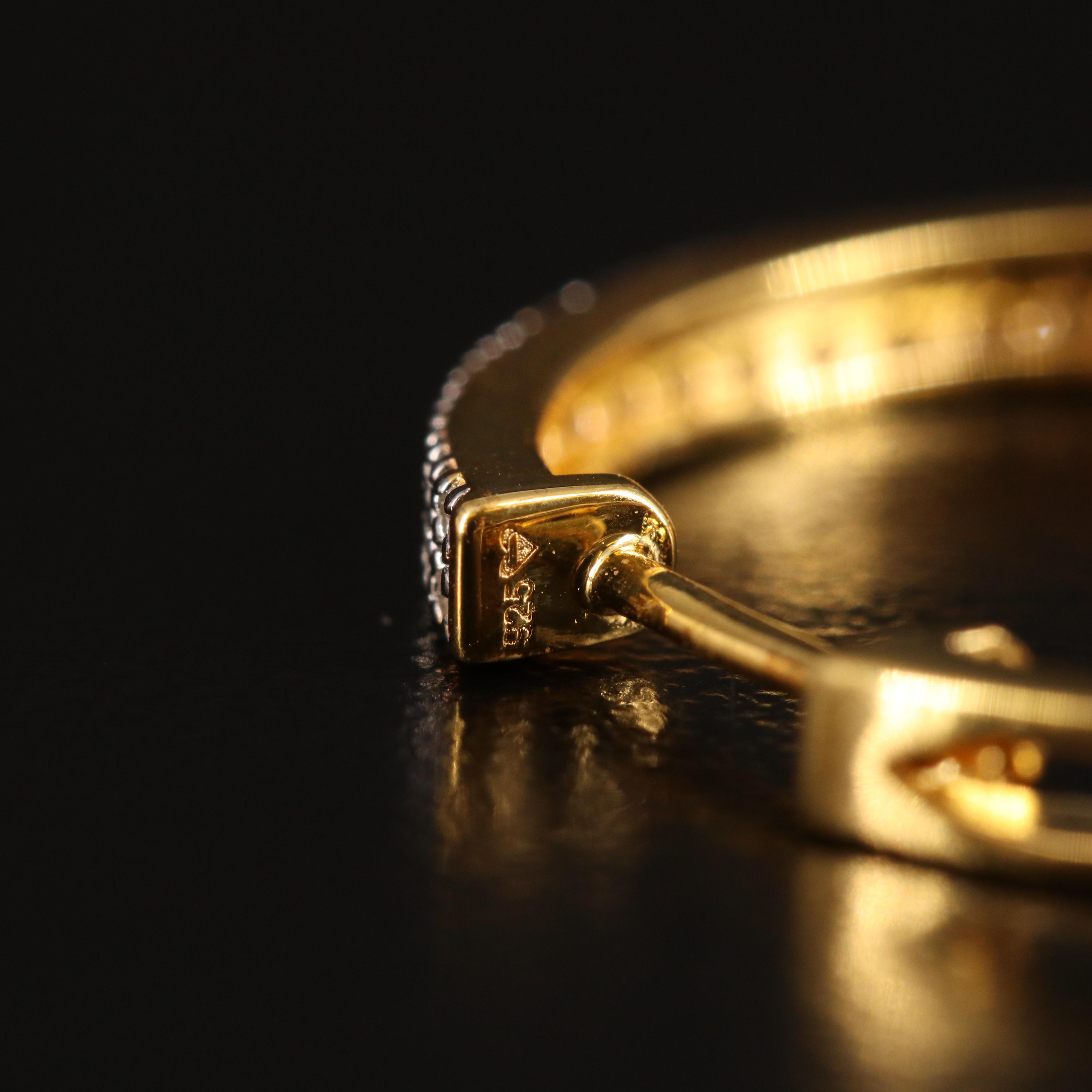 Sterling Diamond Hoop Earrings