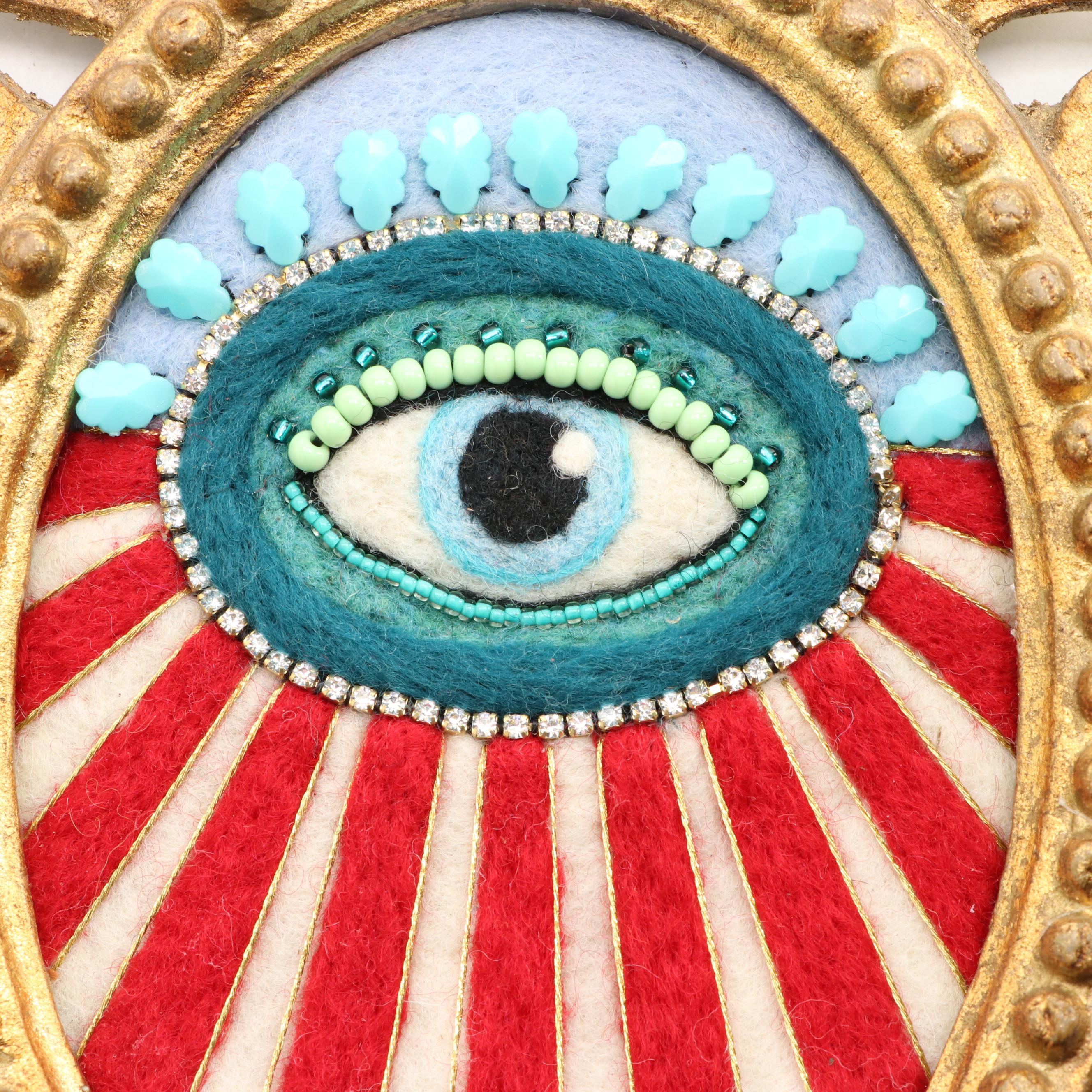 Sarah Miller Fiber Art Wall Hanging of Mystic Eye