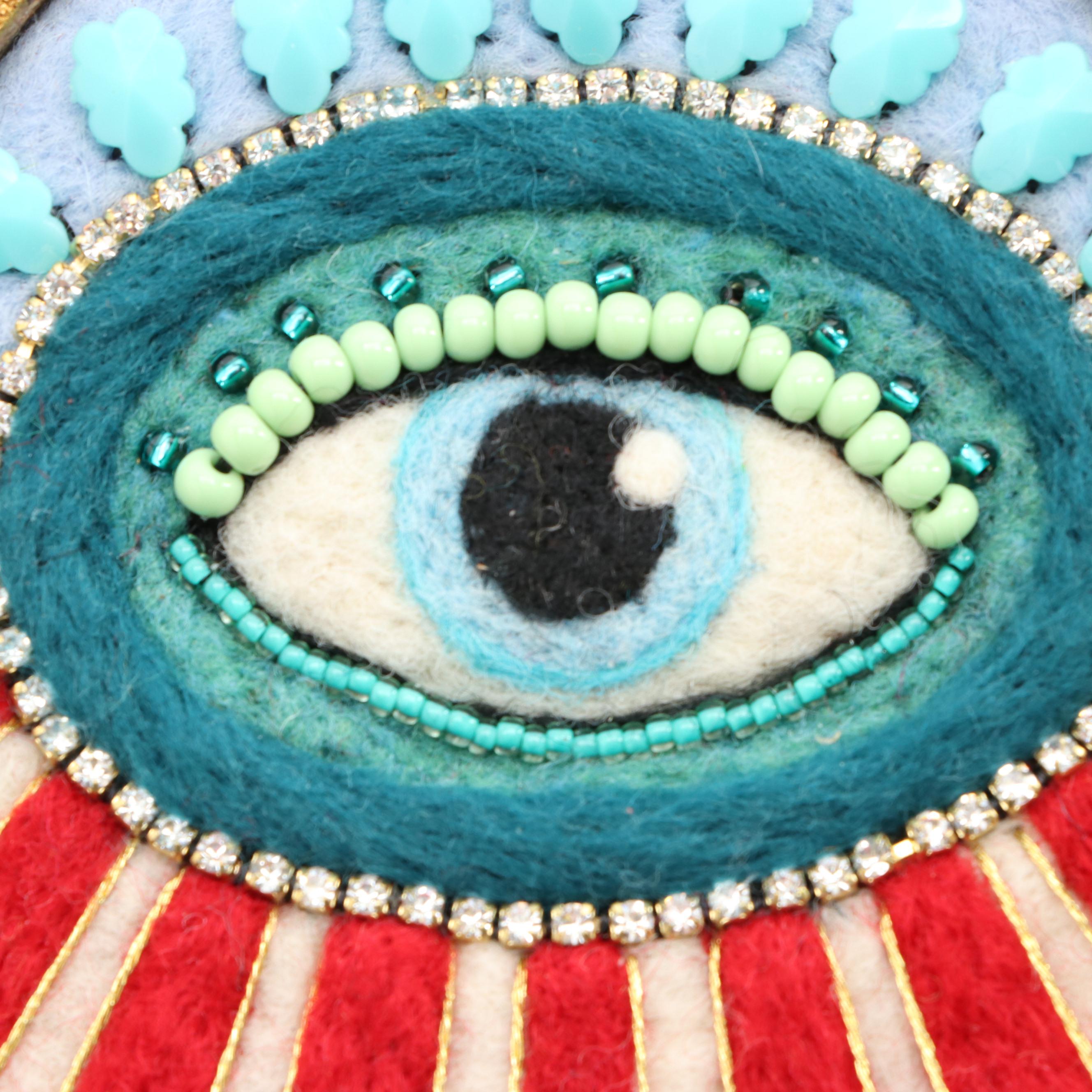 Sarah Miller Fiber Art Wall Hanging of Mystic Eye