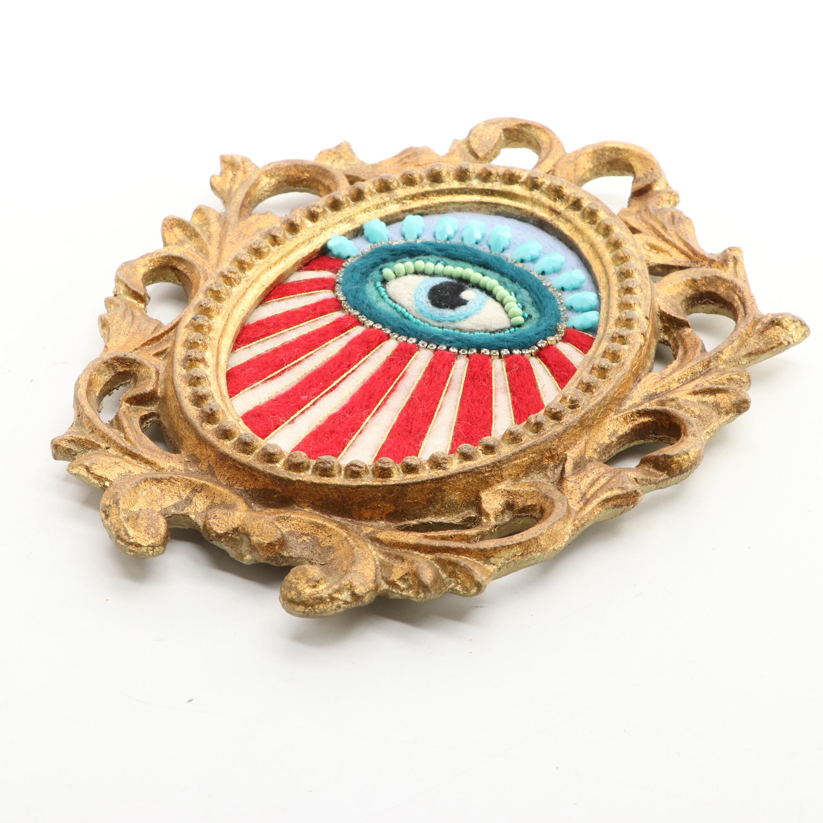 Sarah Miller Fiber Art Wall Hanging of Mystic Eye