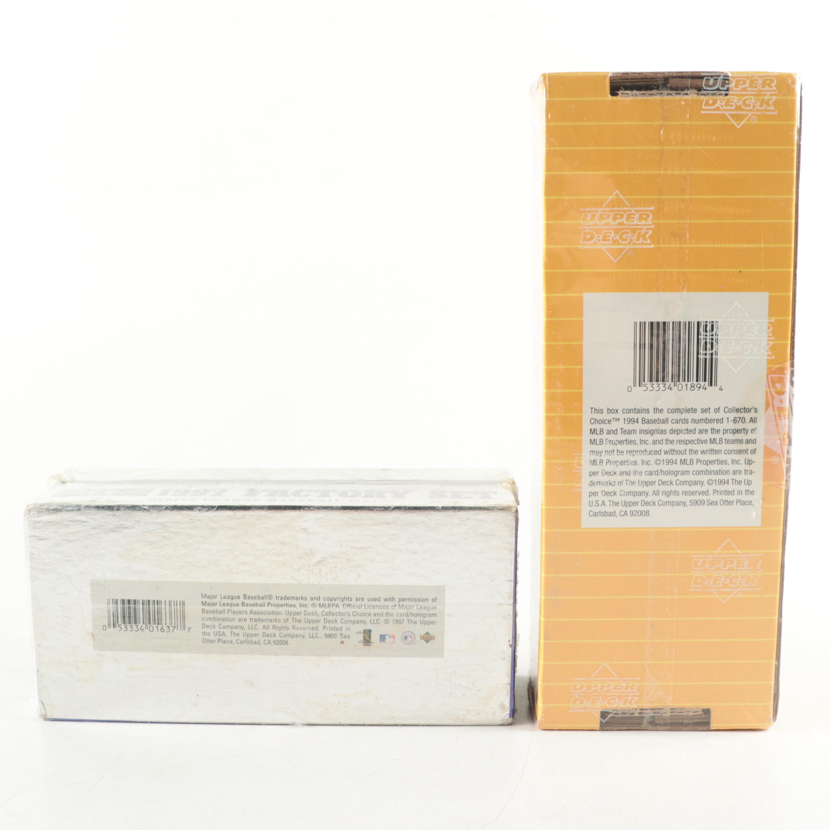 Topps, Upper Deck, Other Sealed, Unsealed Baseball Card Sets, 1990s–2000s