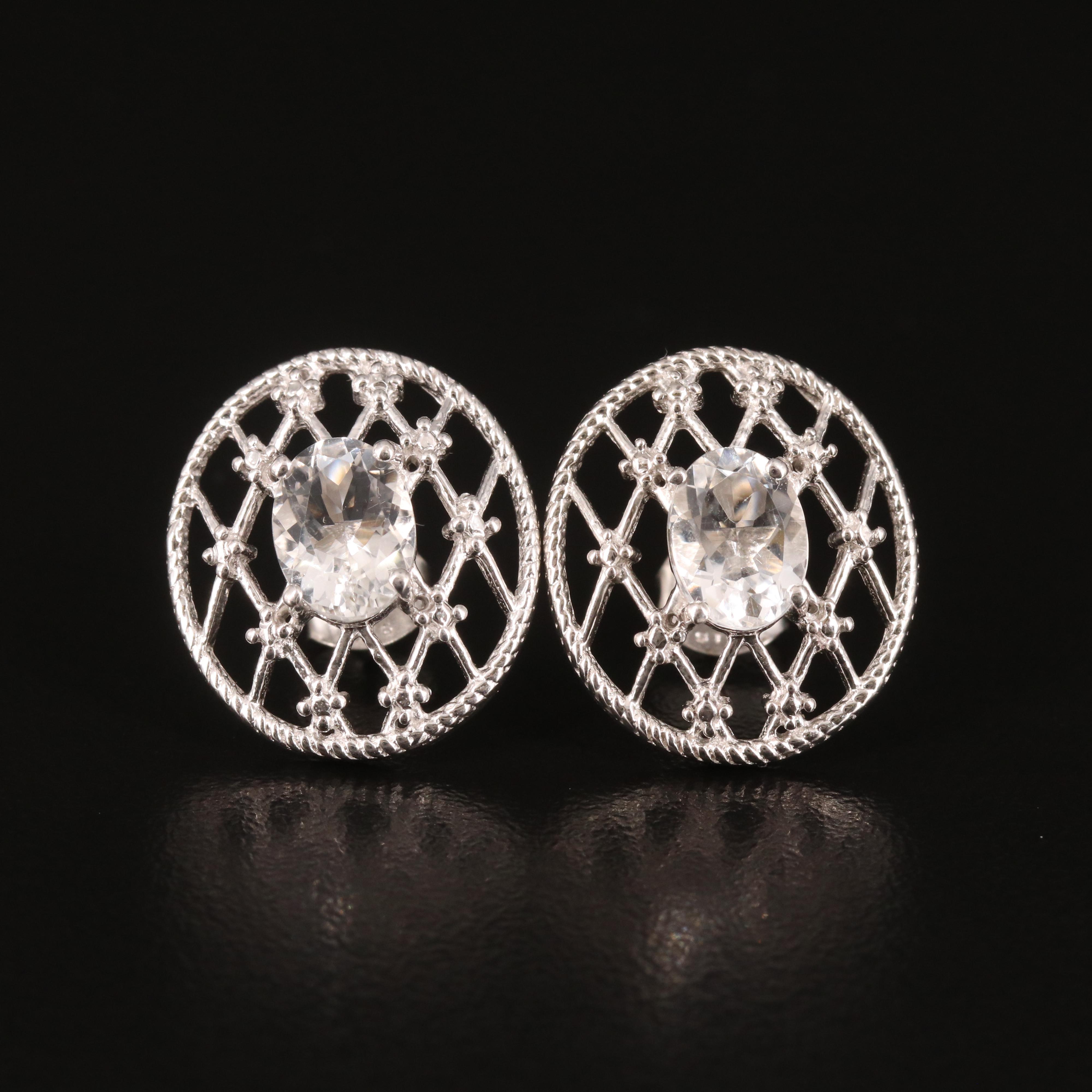 Sterling Petalite Lattice Earrings
