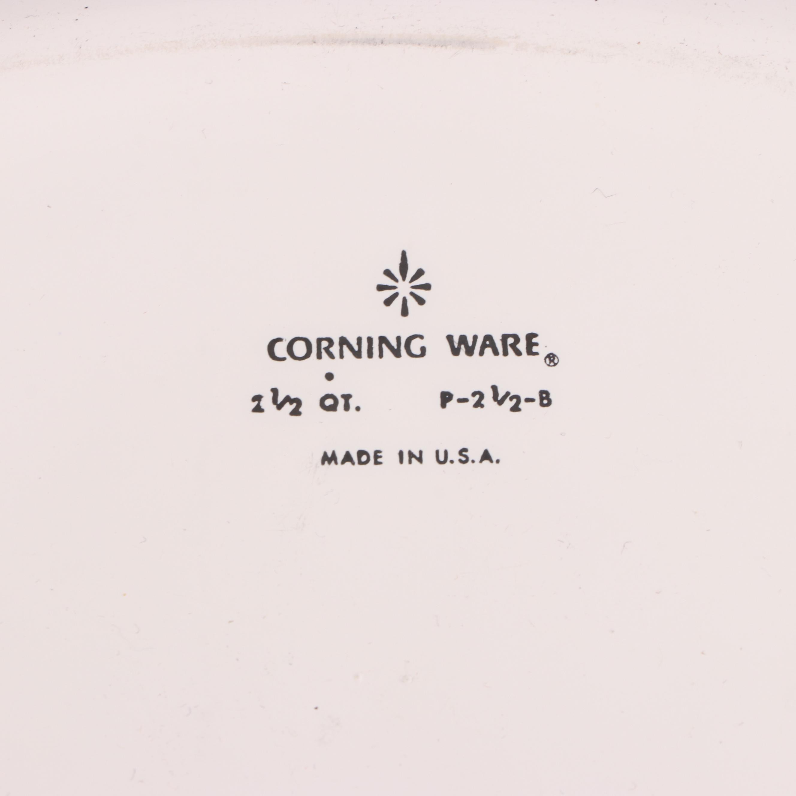 CorningWare "Cornflower Blue" Ceramic Baking Dishes, Mid to Late 20th Century