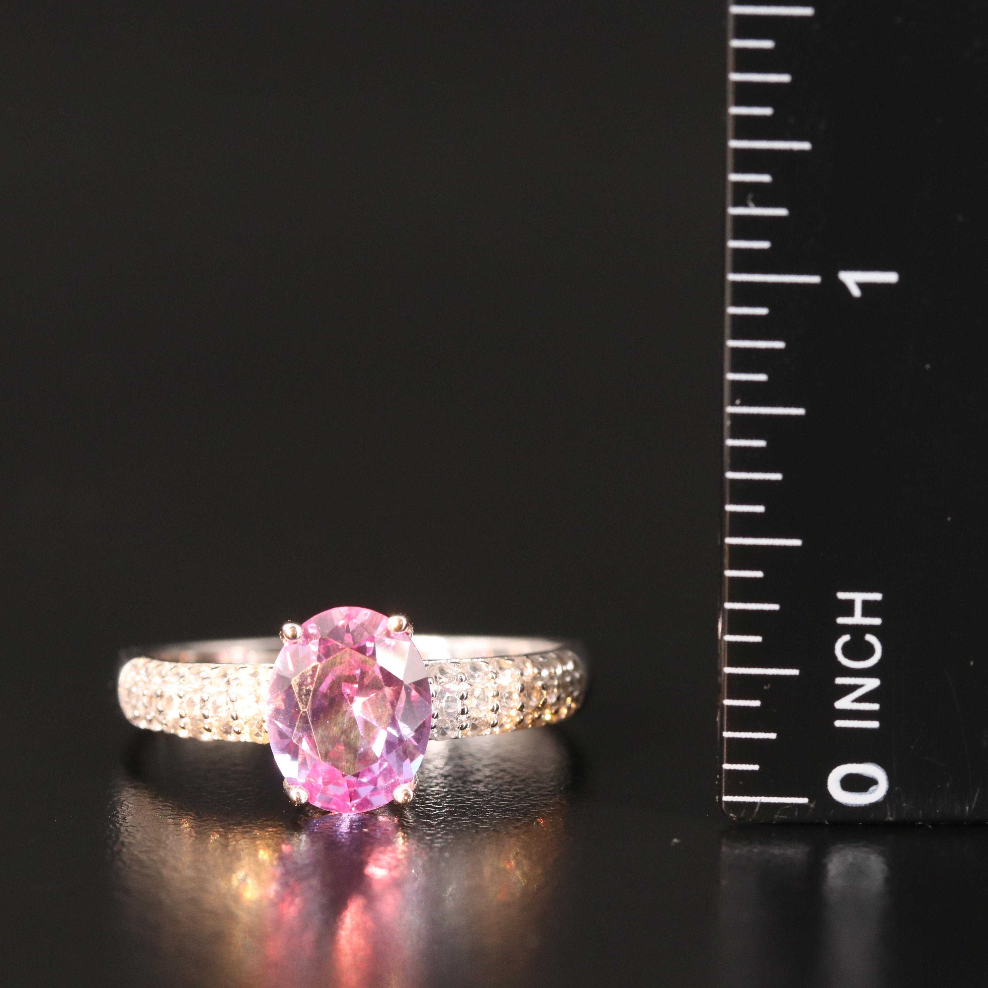 Sterling Color Change Sapphire and Zircon Ring