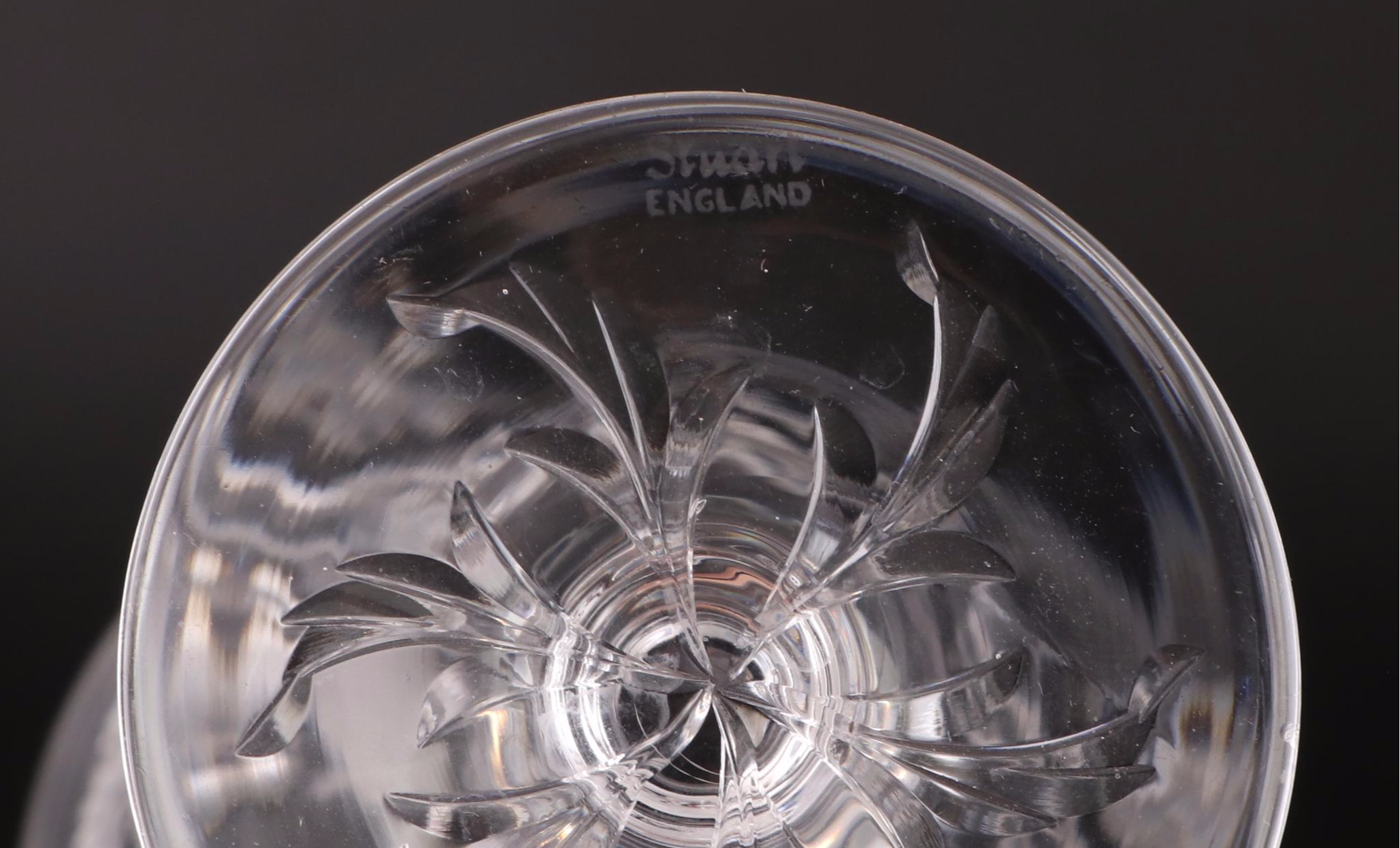 Stuart Crystal Wine Glasses with Floral Design