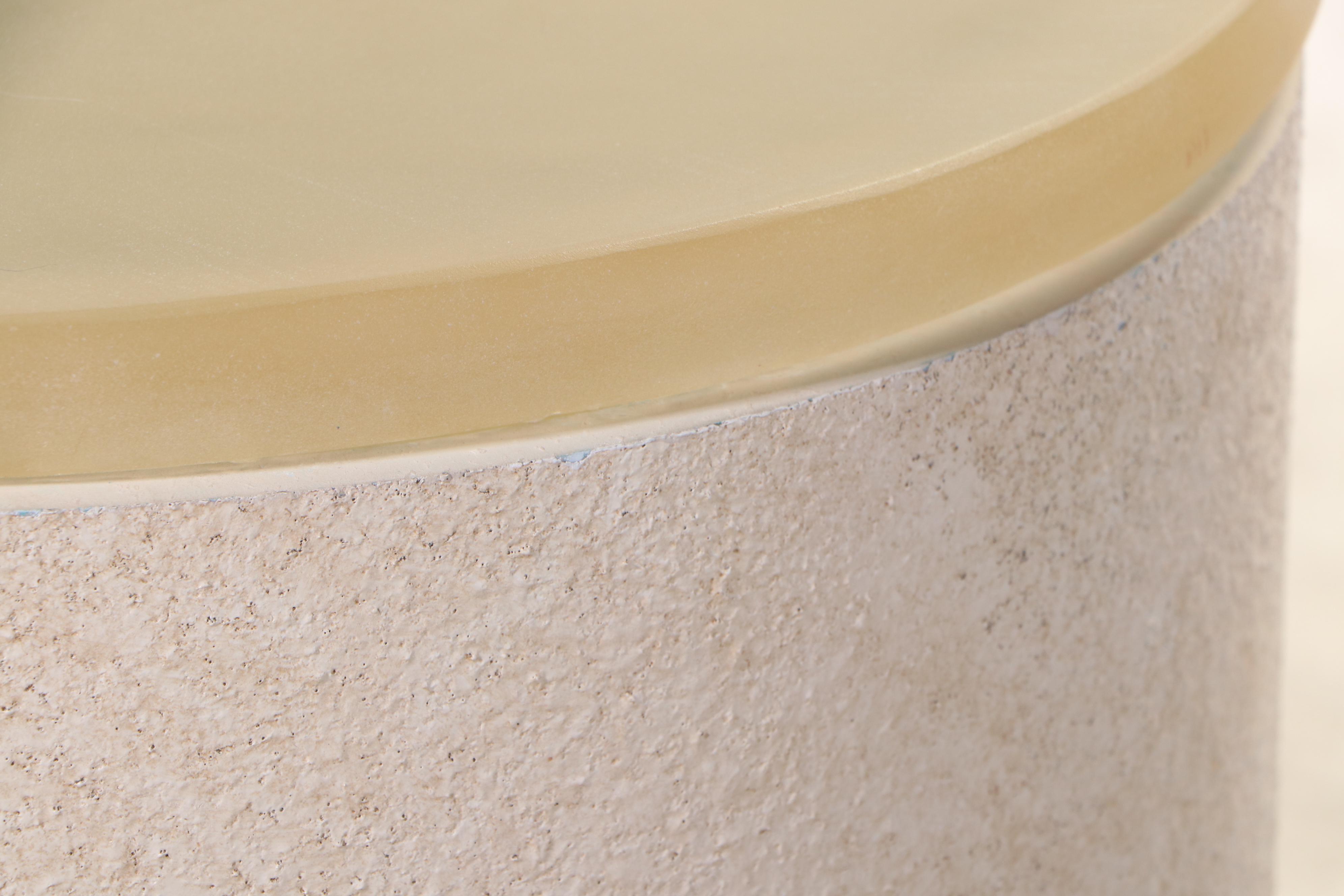 Two Painted Composite and Illuminated Graduated Display Pedestals