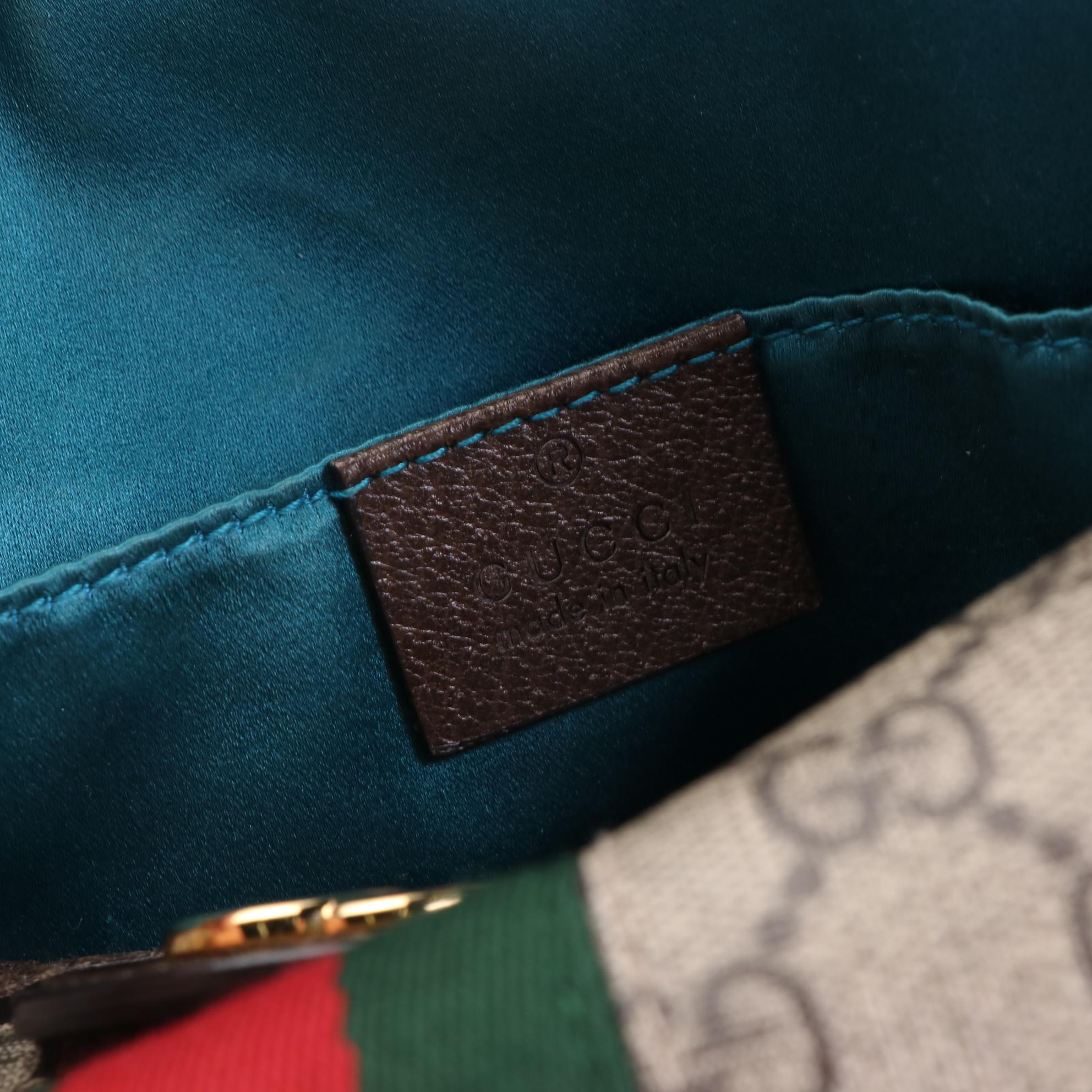 Gucci GG Ophidia Small Shoulder Bag in GG Supreme Canvas and Leather