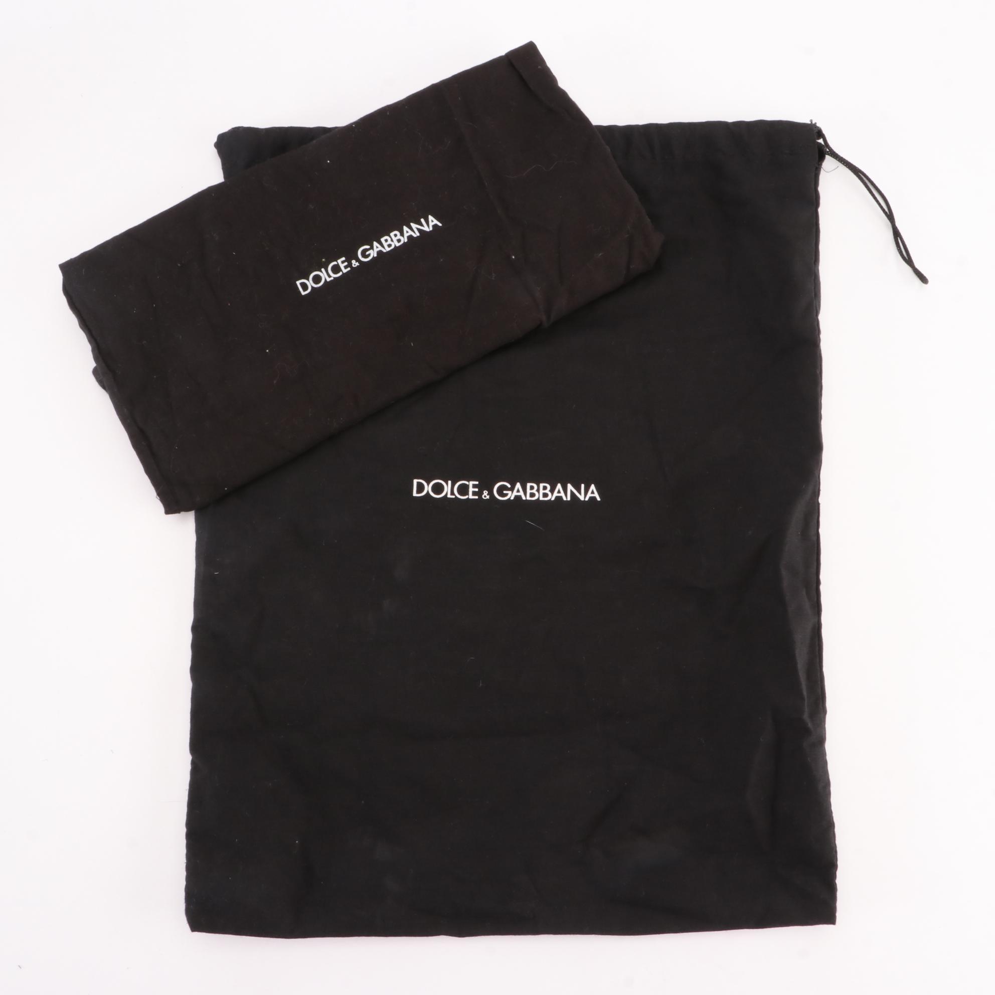 Dolce & Gabbana Cork Wedge Sandals in Metallic Fabric with Rhinestone Buckle