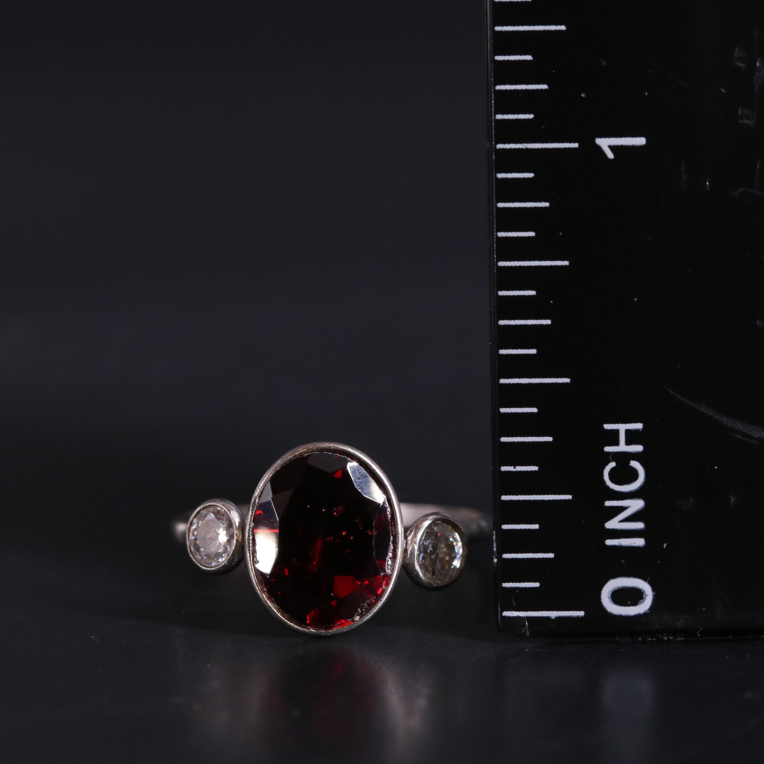 14K Garnet and Moissanite Ring