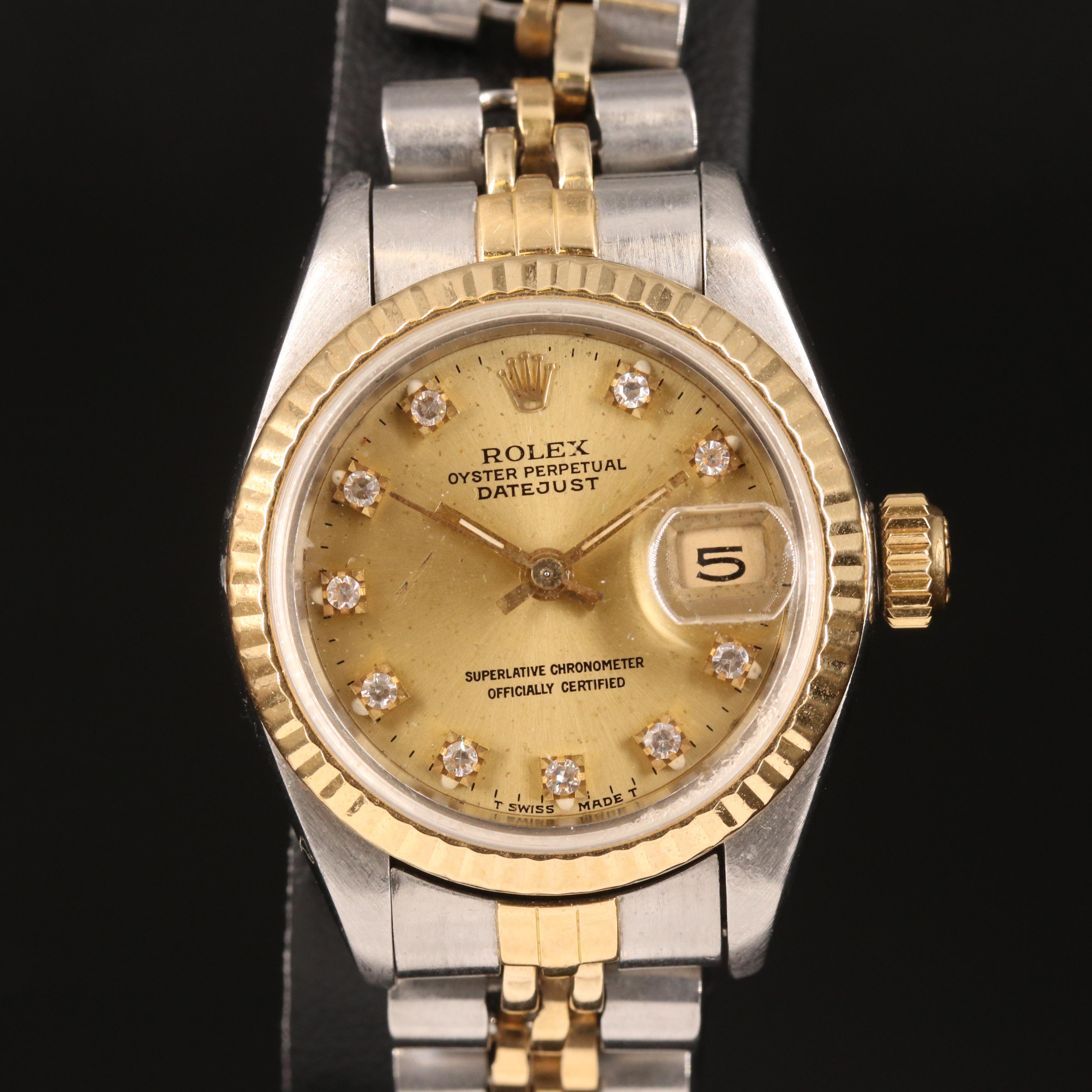 1989 Rolex Oyster Perpetual Diamond Dial Datejust Watch