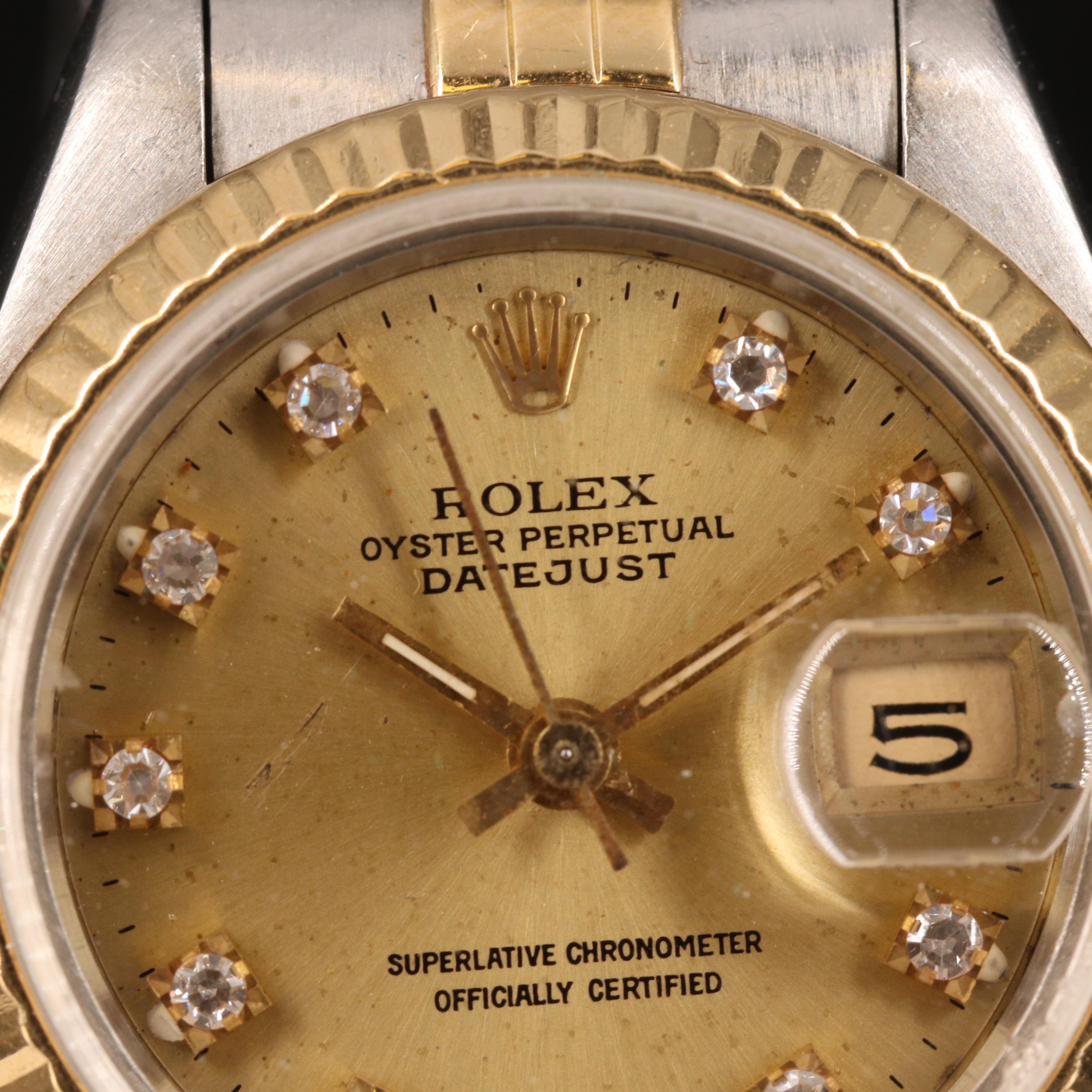 1989 Rolex Oyster Perpetual Diamond Dial Datejust Watch