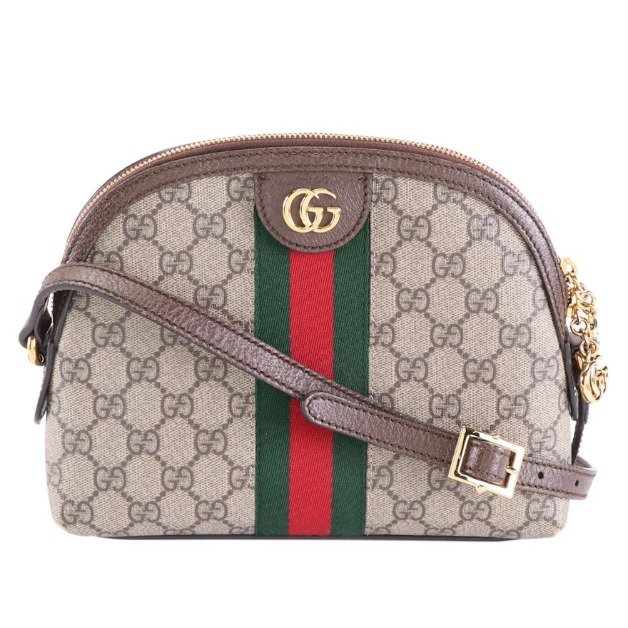 Gucci GG Ophidia Small Shoulder Bag in GG Supreme Canvas and Leather