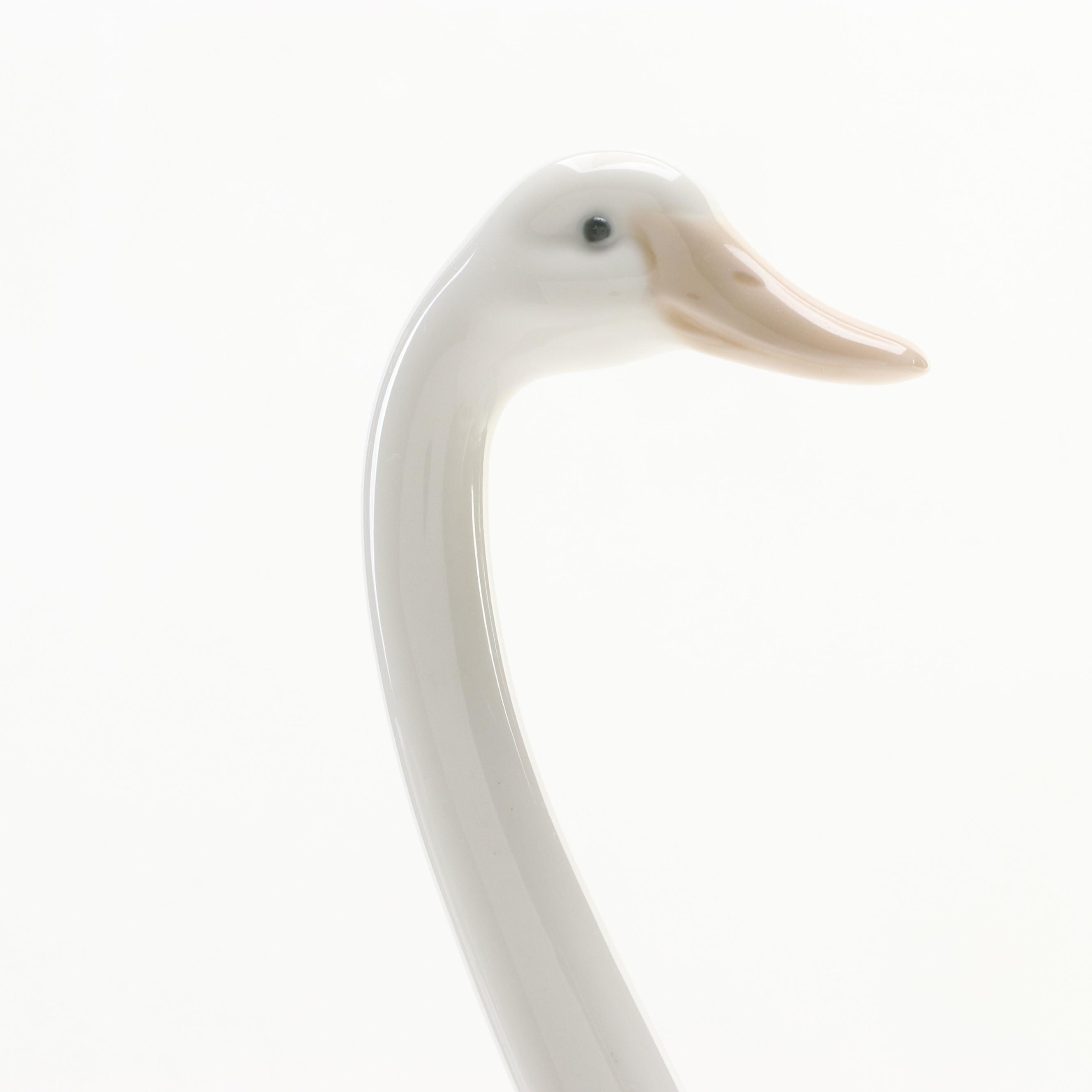 Lladró "Turtle Dove" and Nao by Lladró "Goose" Porcelain Figurines