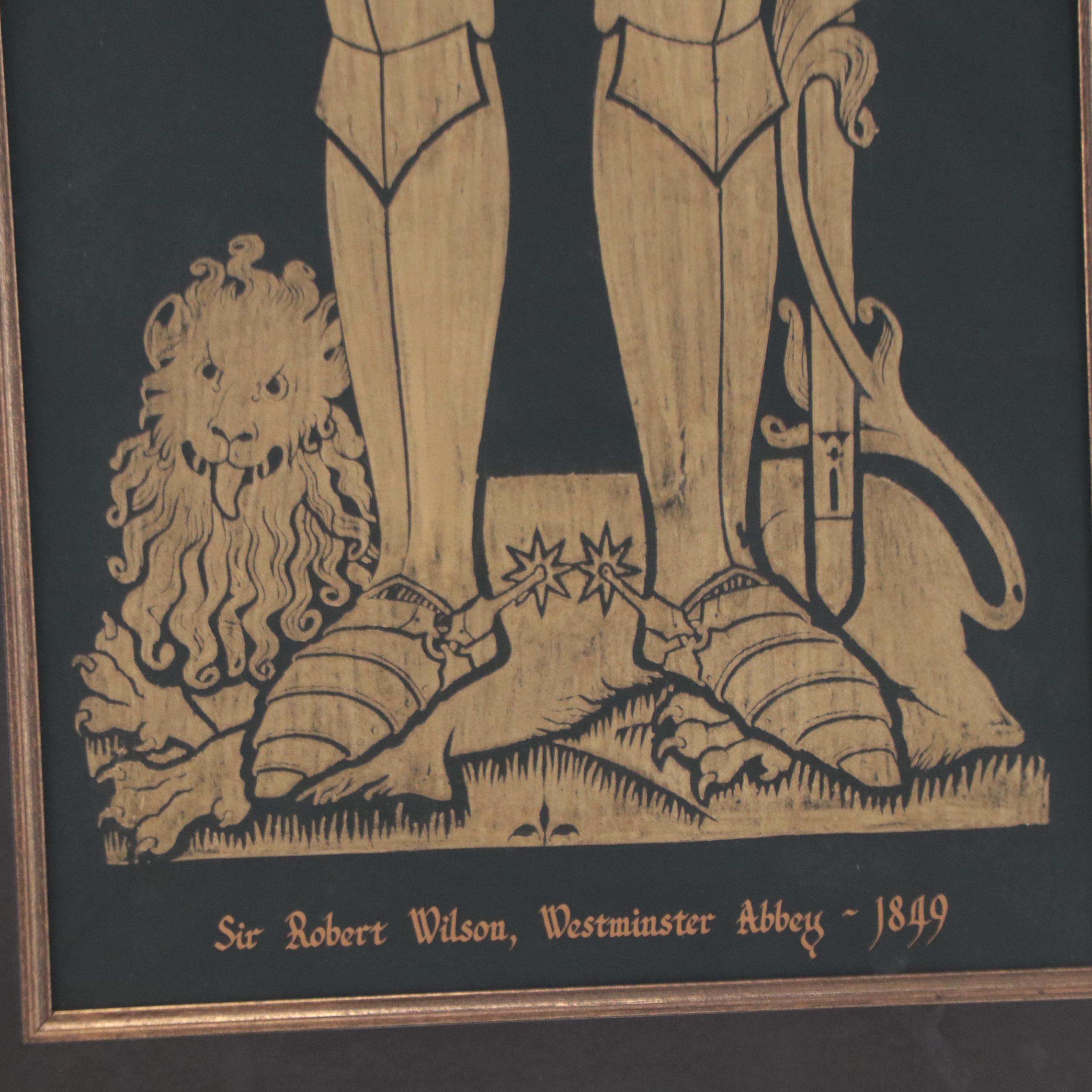 Brass Medieval Tomb Rubbing of General Sir Robert Wilson