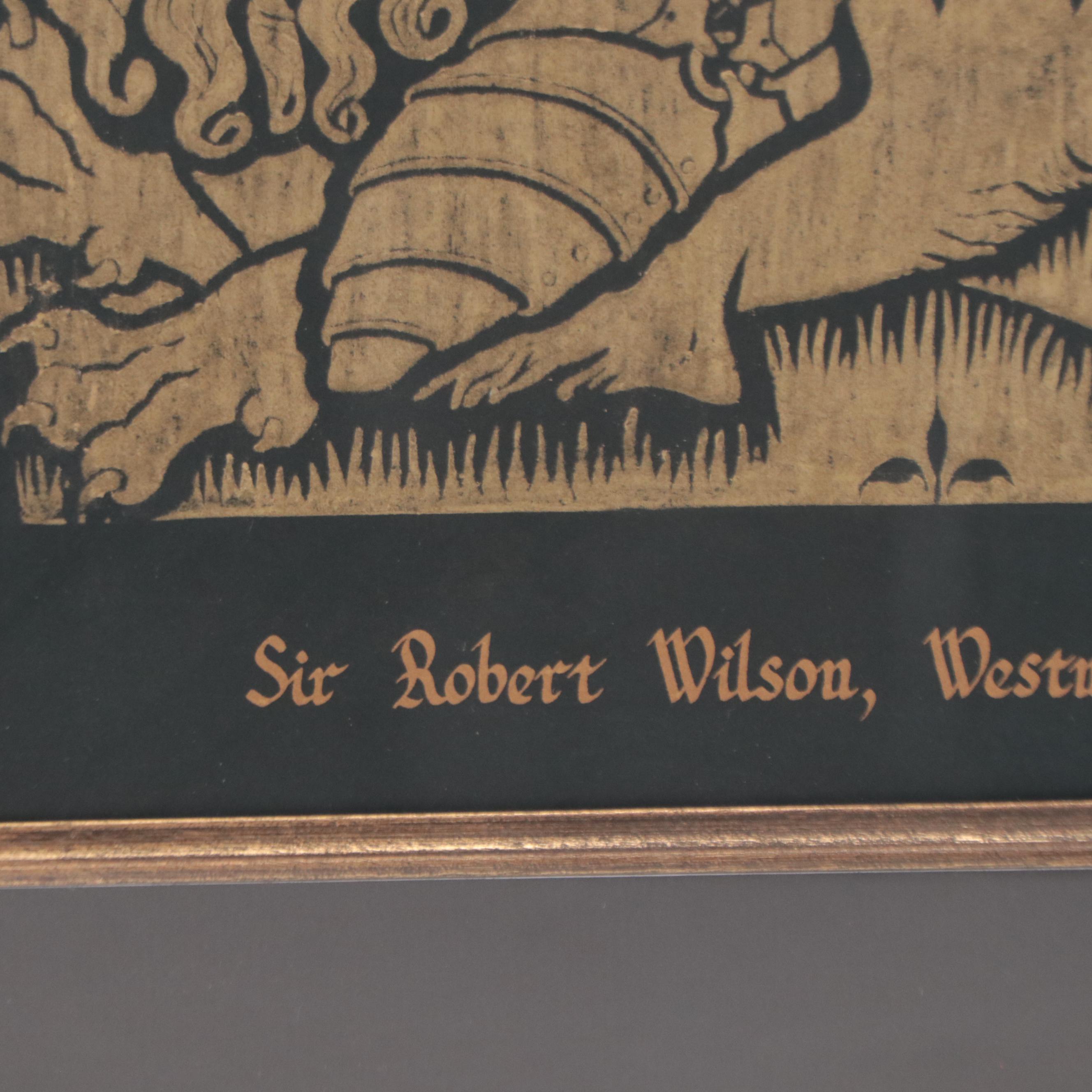 Brass Medieval Tomb Rubbing of General Sir Robert Wilson
