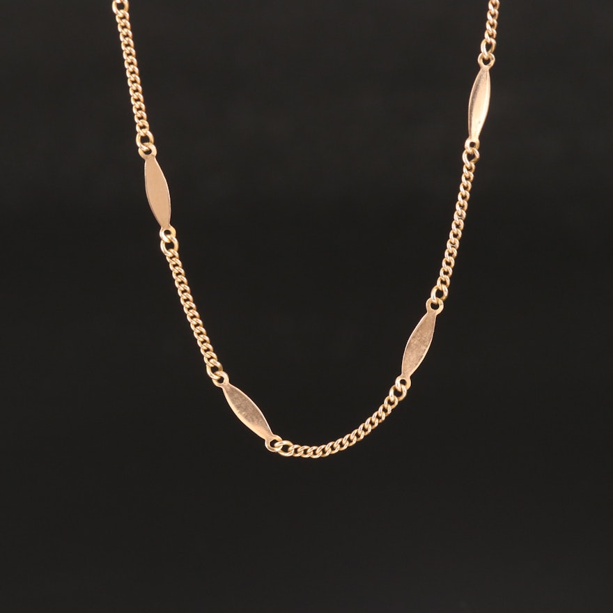 14K Station Necklace