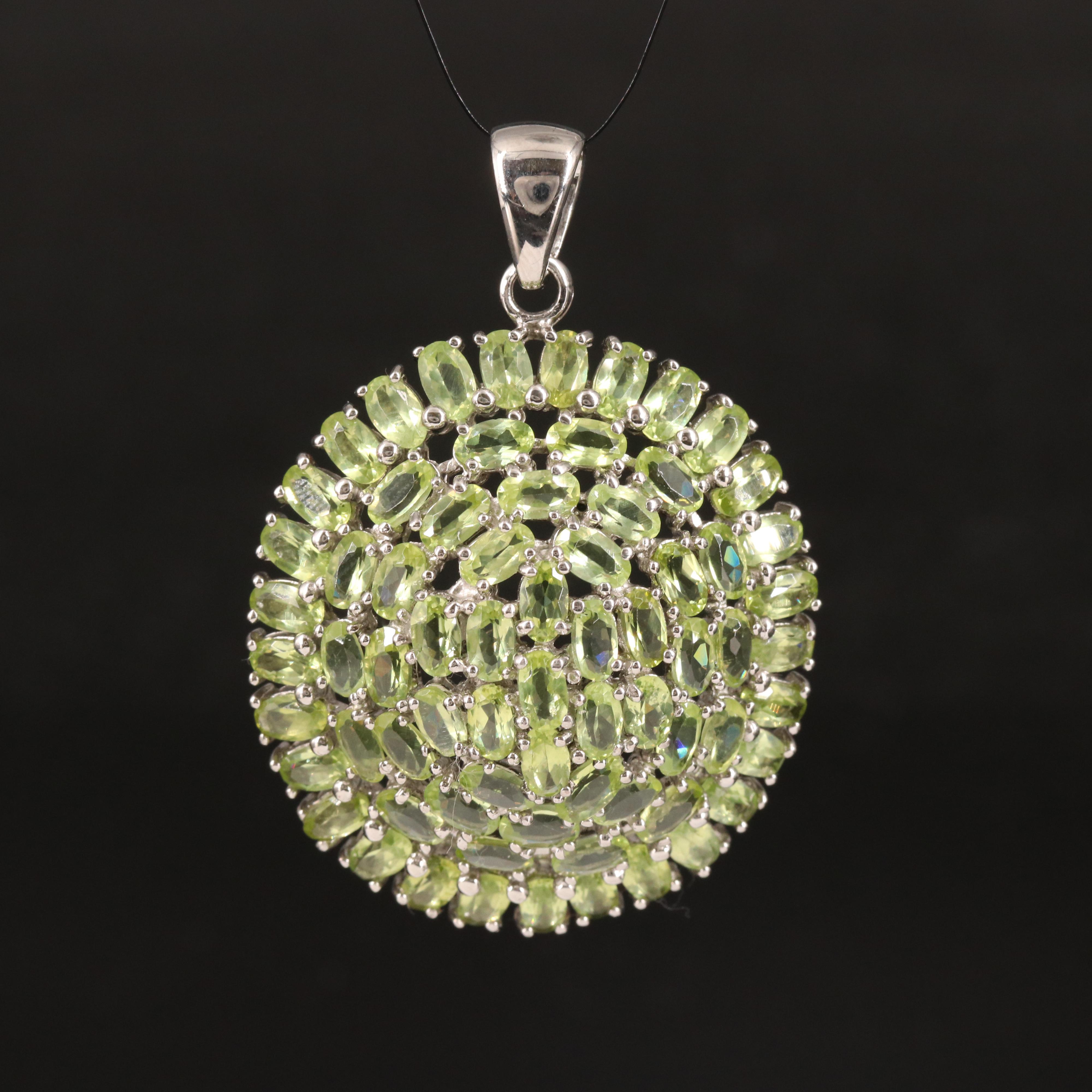 Sterling Peridot Turtle Shell Pendant