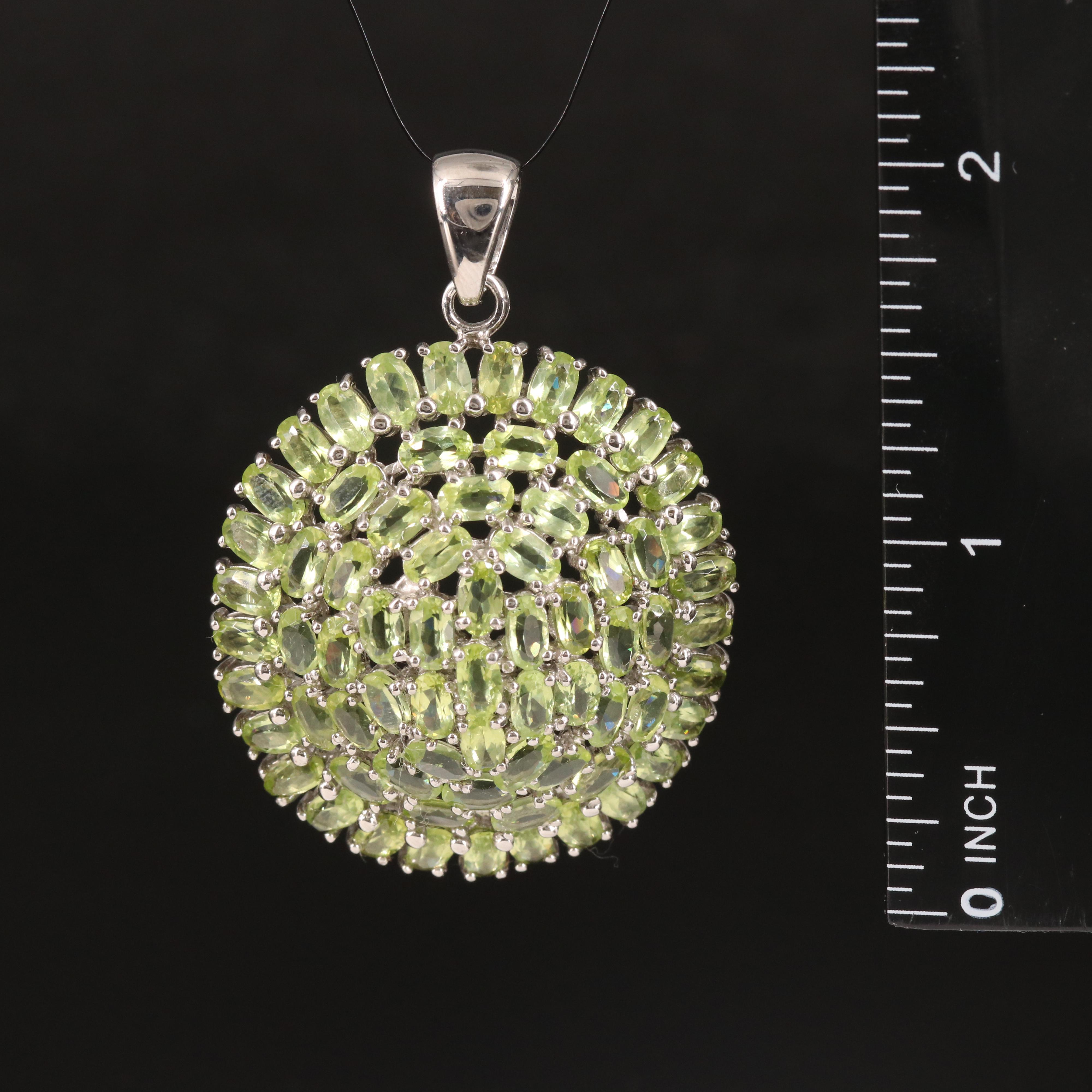 Sterling Peridot Turtle Shell Pendant
