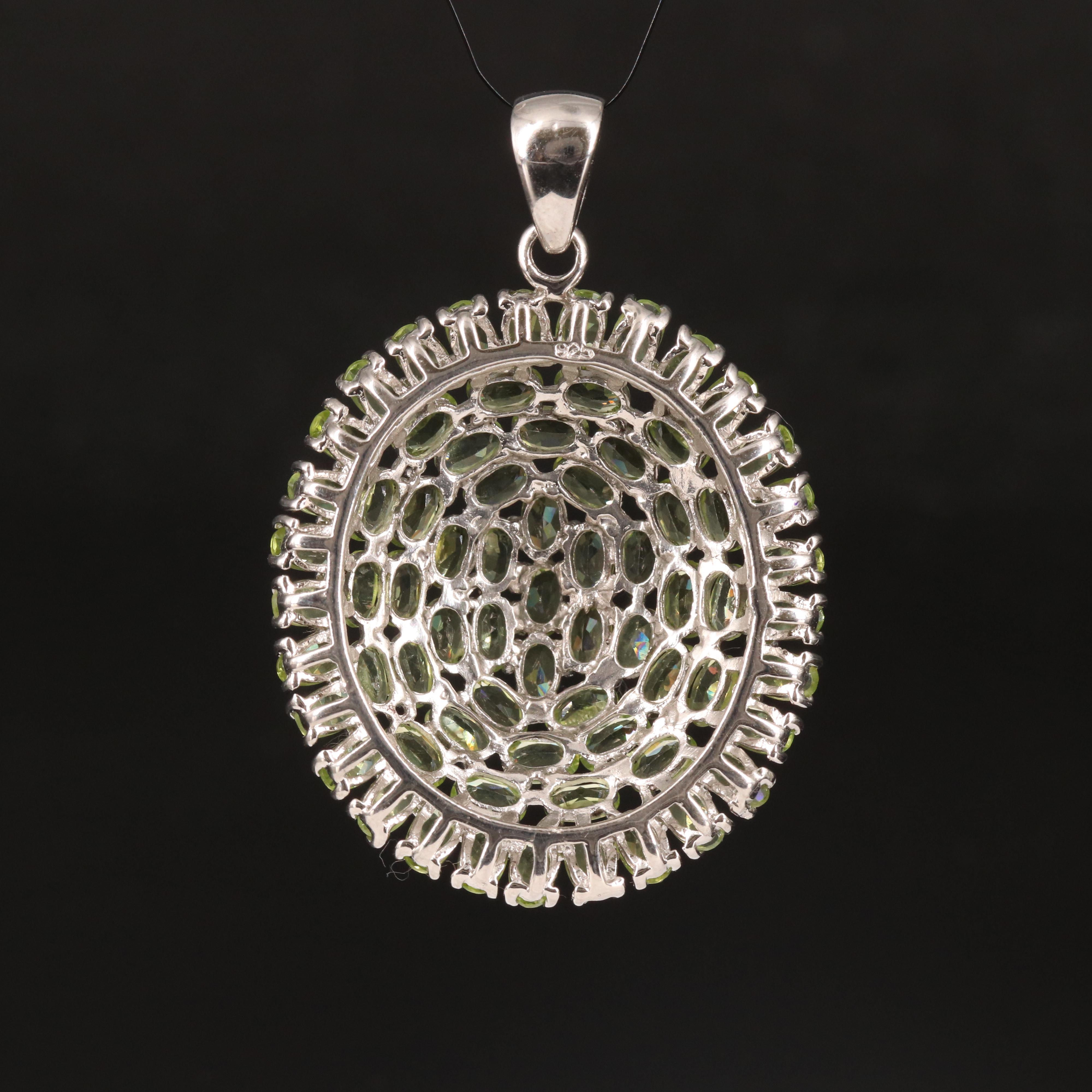 Sterling Peridot Turtle Shell Pendant