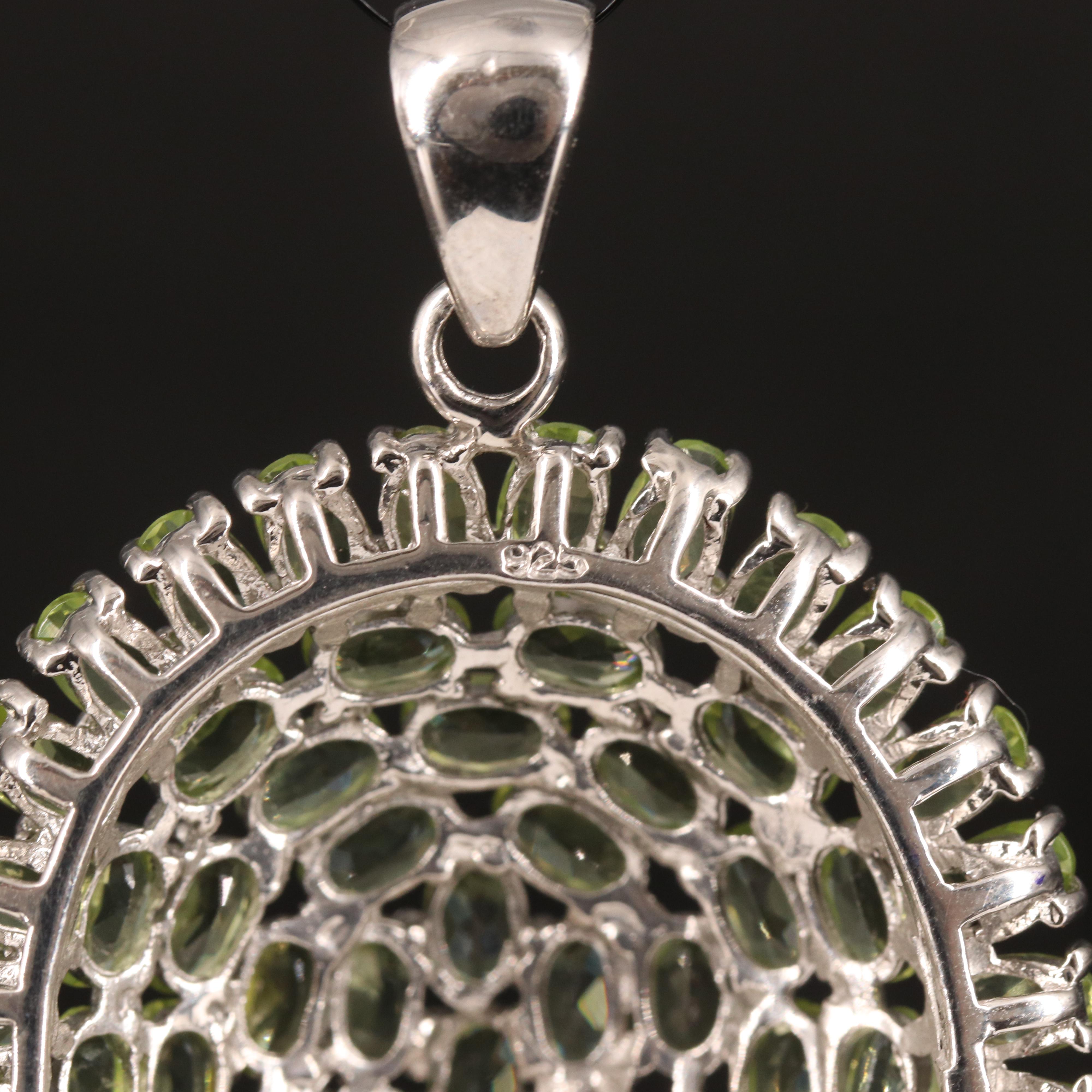 Sterling Peridot Turtle Shell Pendant