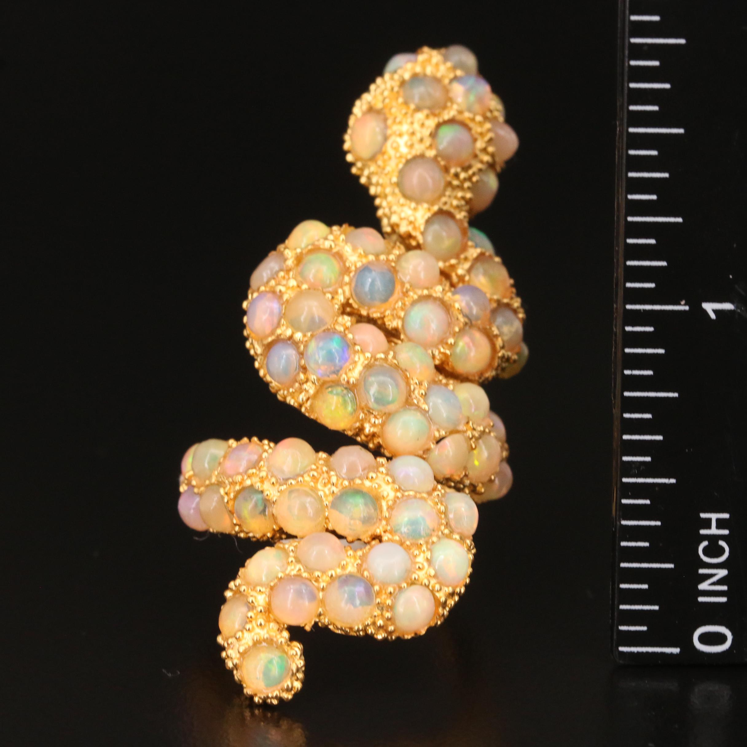 Sterling Opal Snake Bypass Ring