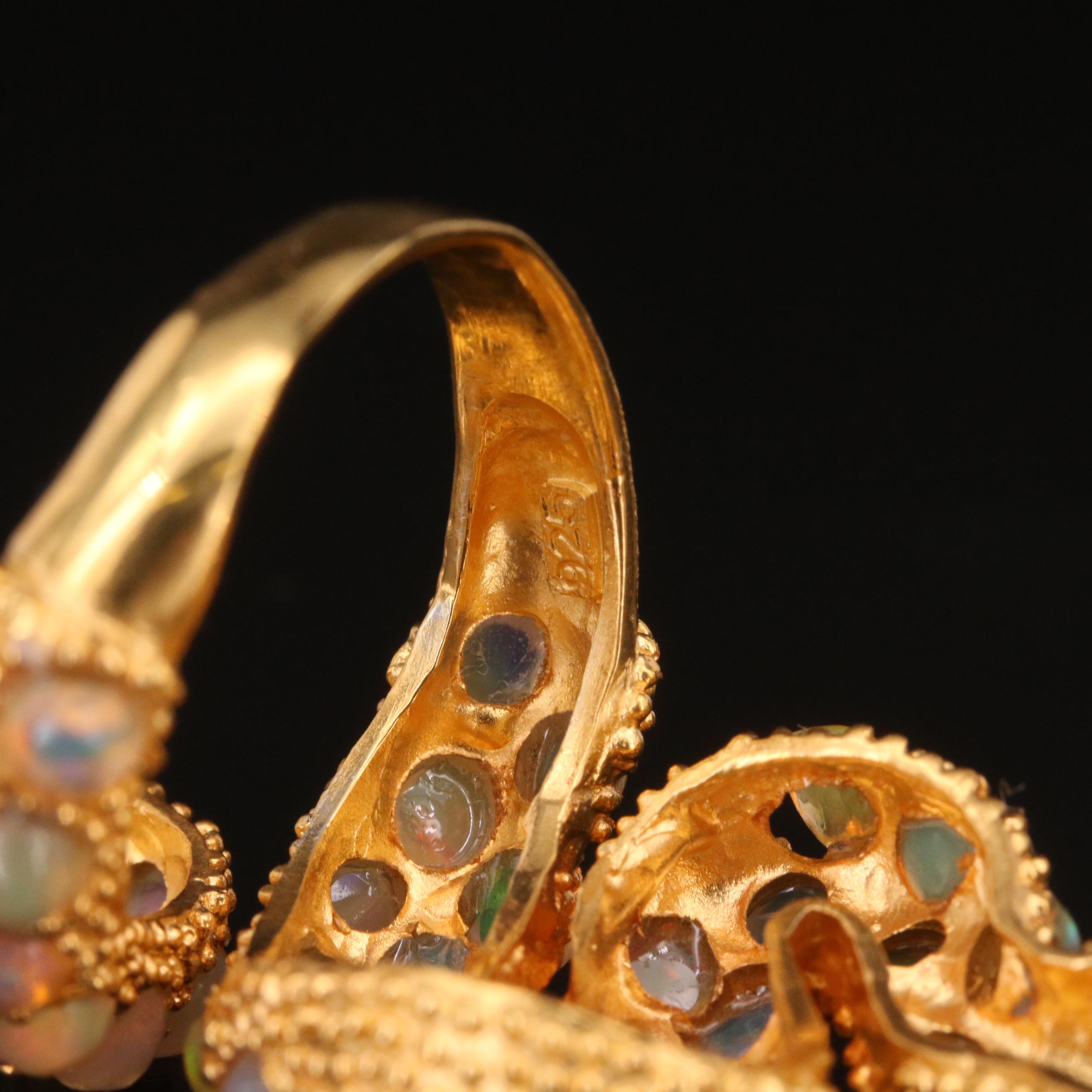 Sterling Opal Snake Bypass Ring